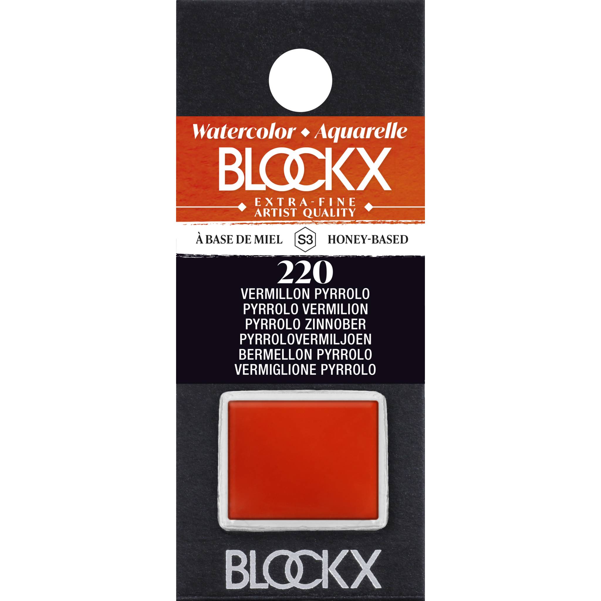 Blockx 3x Aquarellfarbe, 1/2 Näpfchen 1,5ml Pyrrolo Zinnober 41220BXC