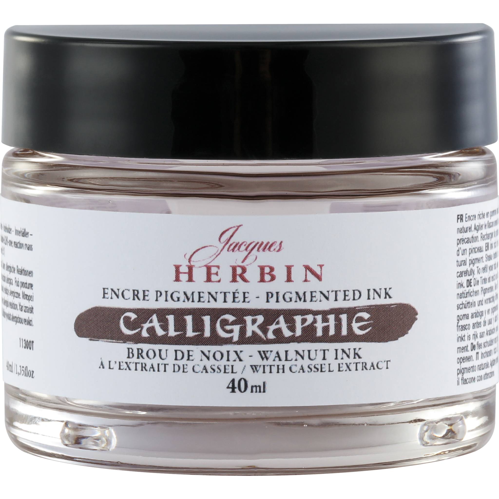 Jacques Herbin 3x Pigmentierte Kalligrafietine 40ml - Brou de noix 11300T