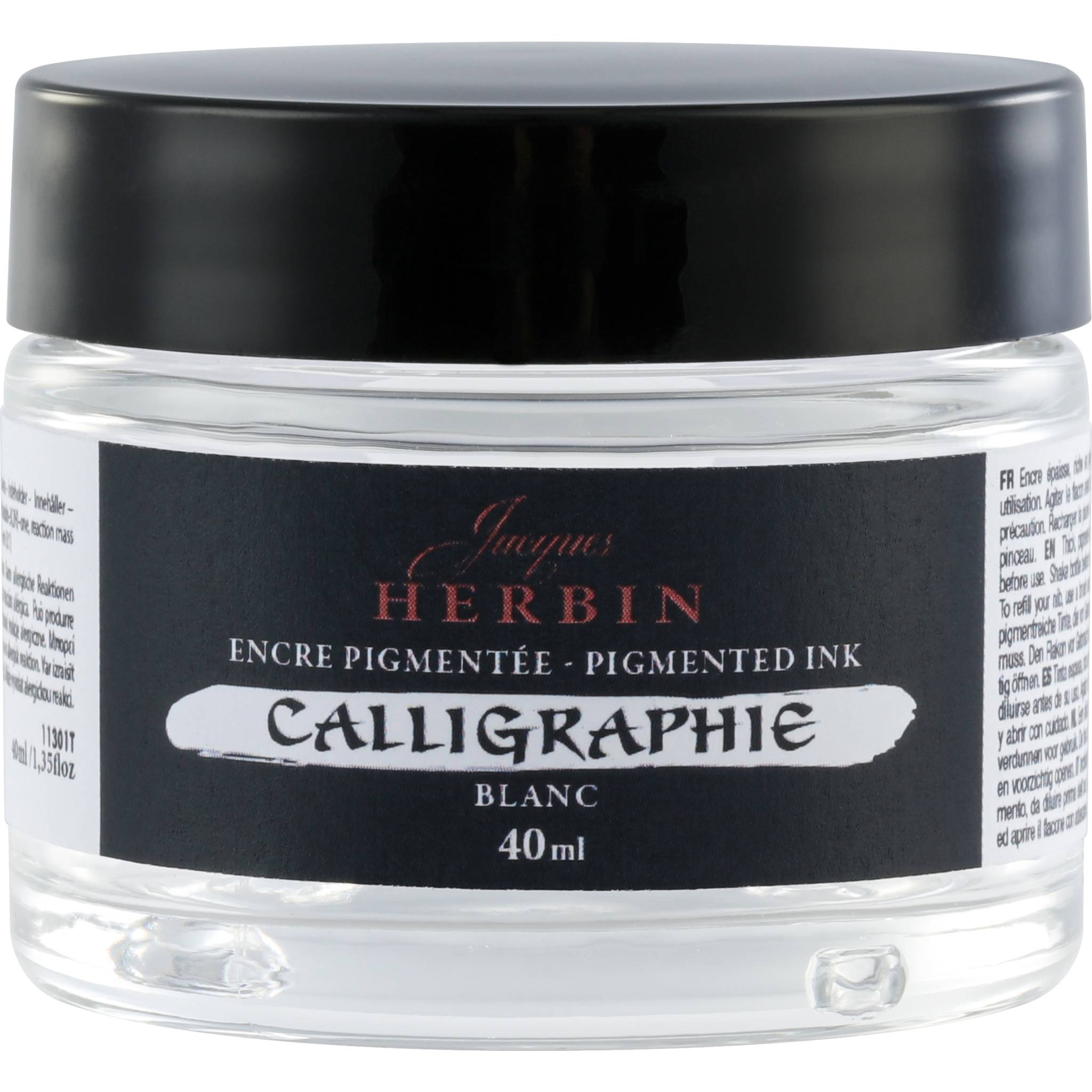 Jacques Herbin 3x Pigmentierte Kalligrafietine 40ml - Weiß 11301T