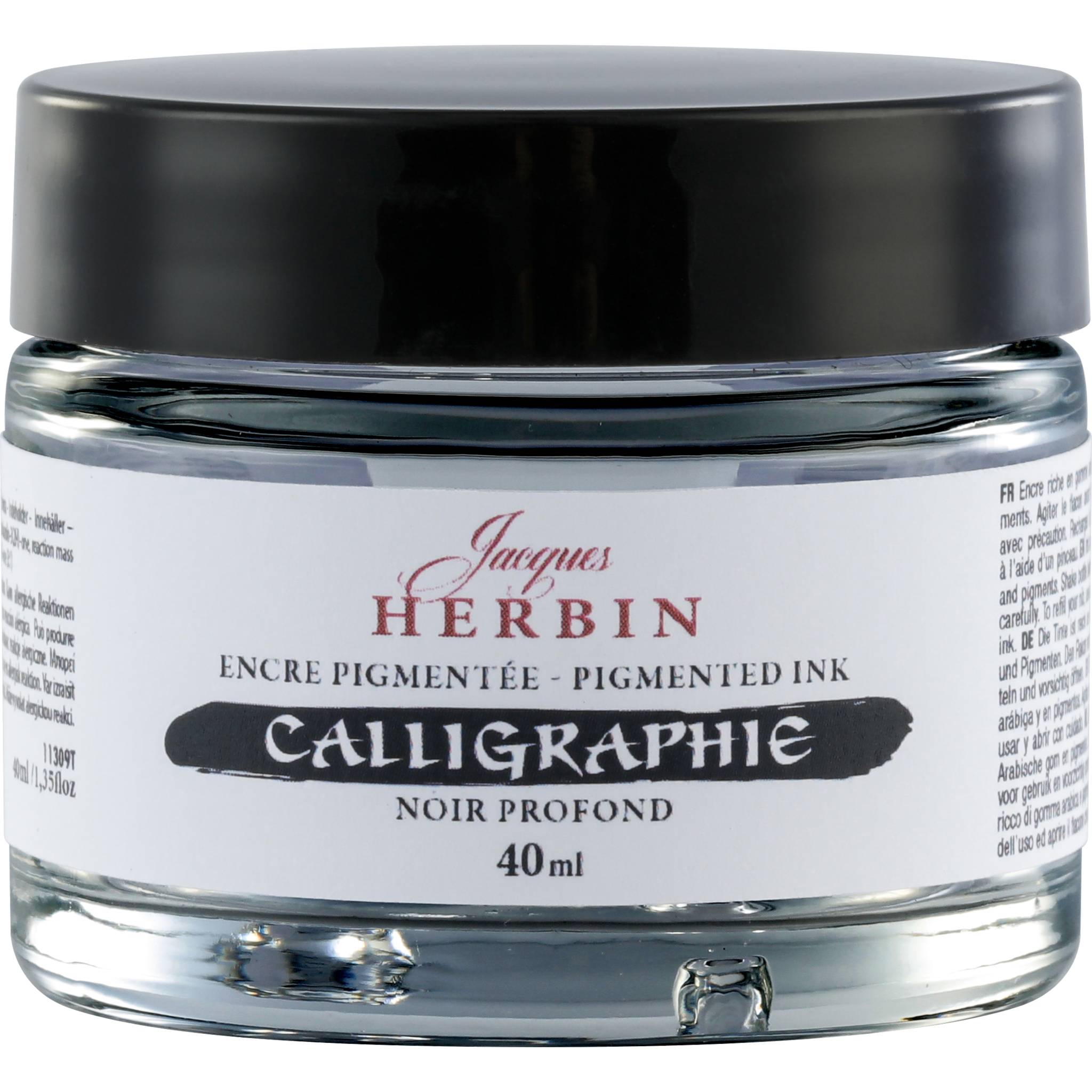 Jacques Herbin 3x Pigmentierte Kalligrafietine 40ml - Schwarz 11309T