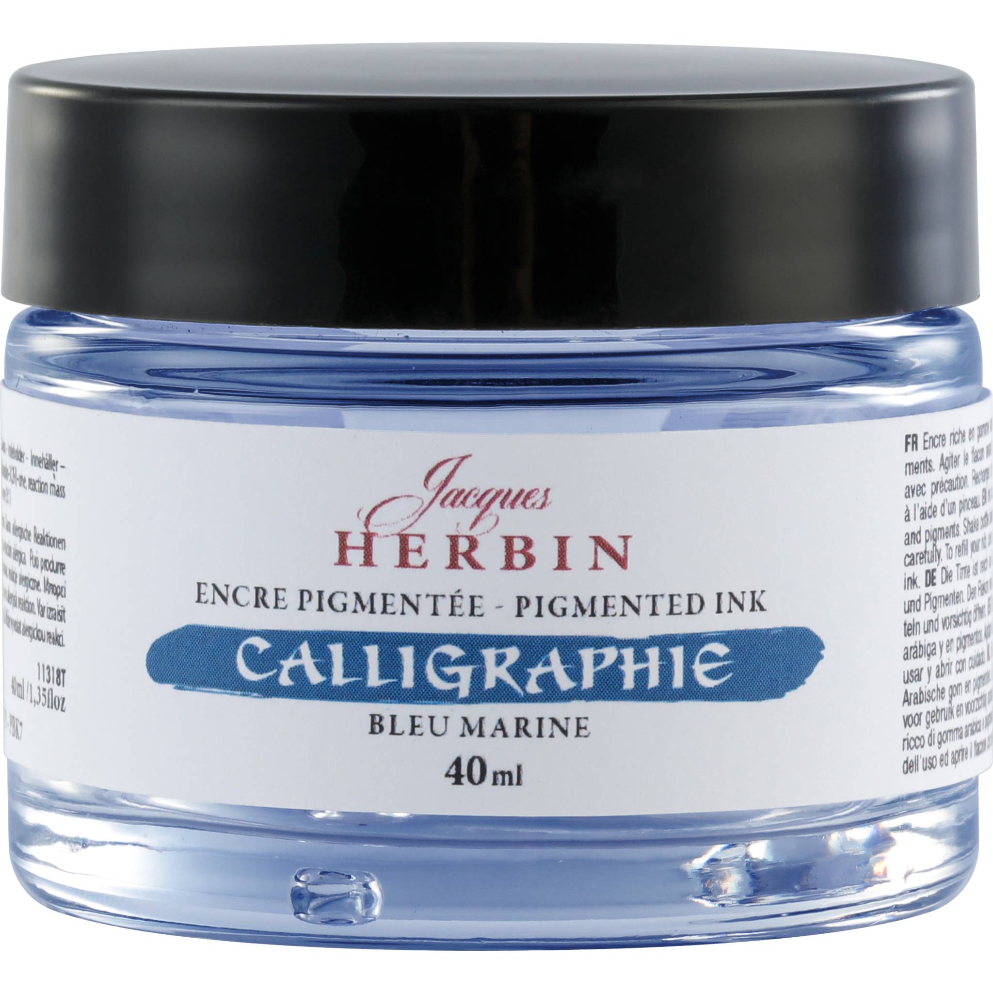 Jacques Herbin 3x Pigmentierte Kalligrafietine 40ml - Marineblau 11318T