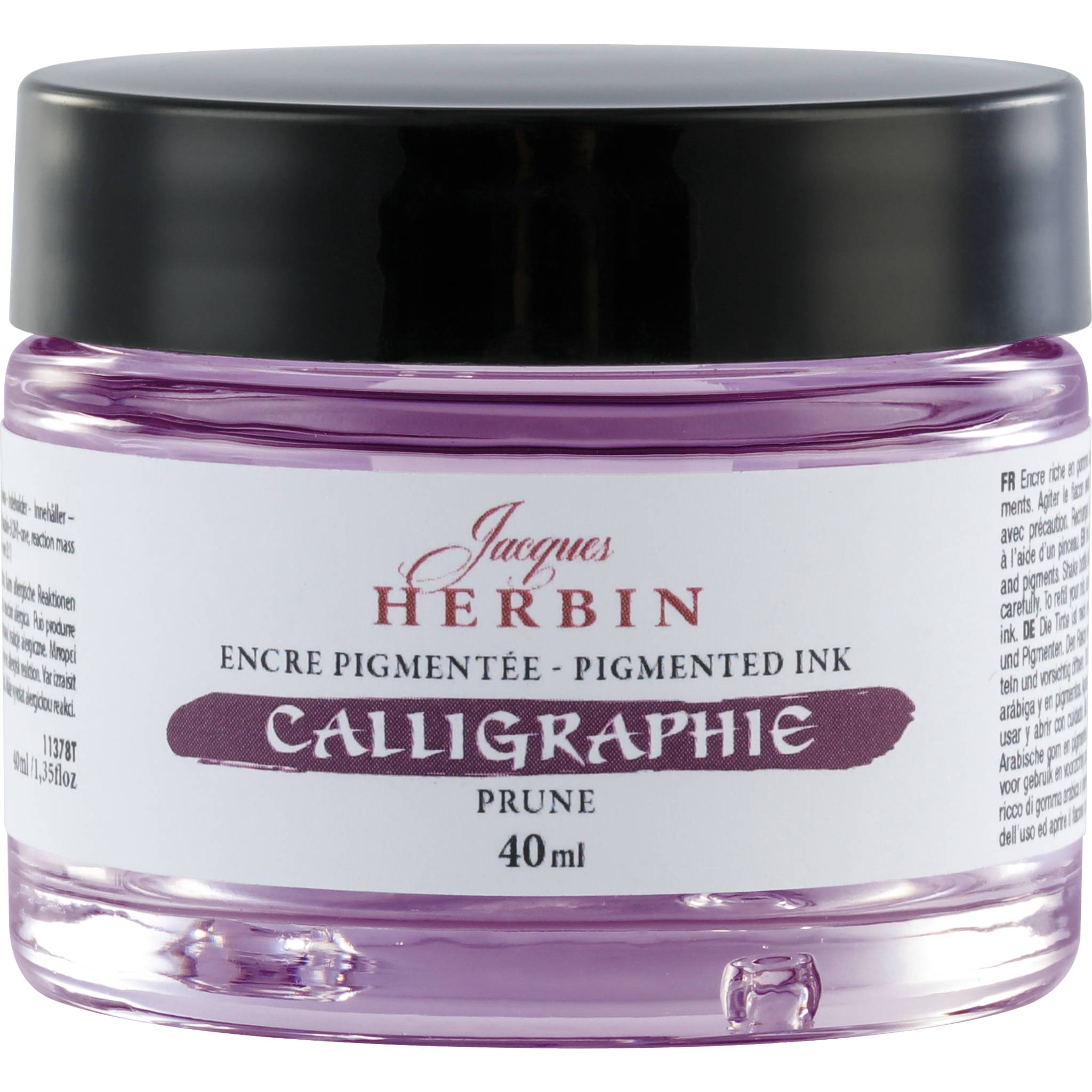 Jacques Herbin 3x Pigmentierte Kalligrafietine 40ml - Pflaume 11378T