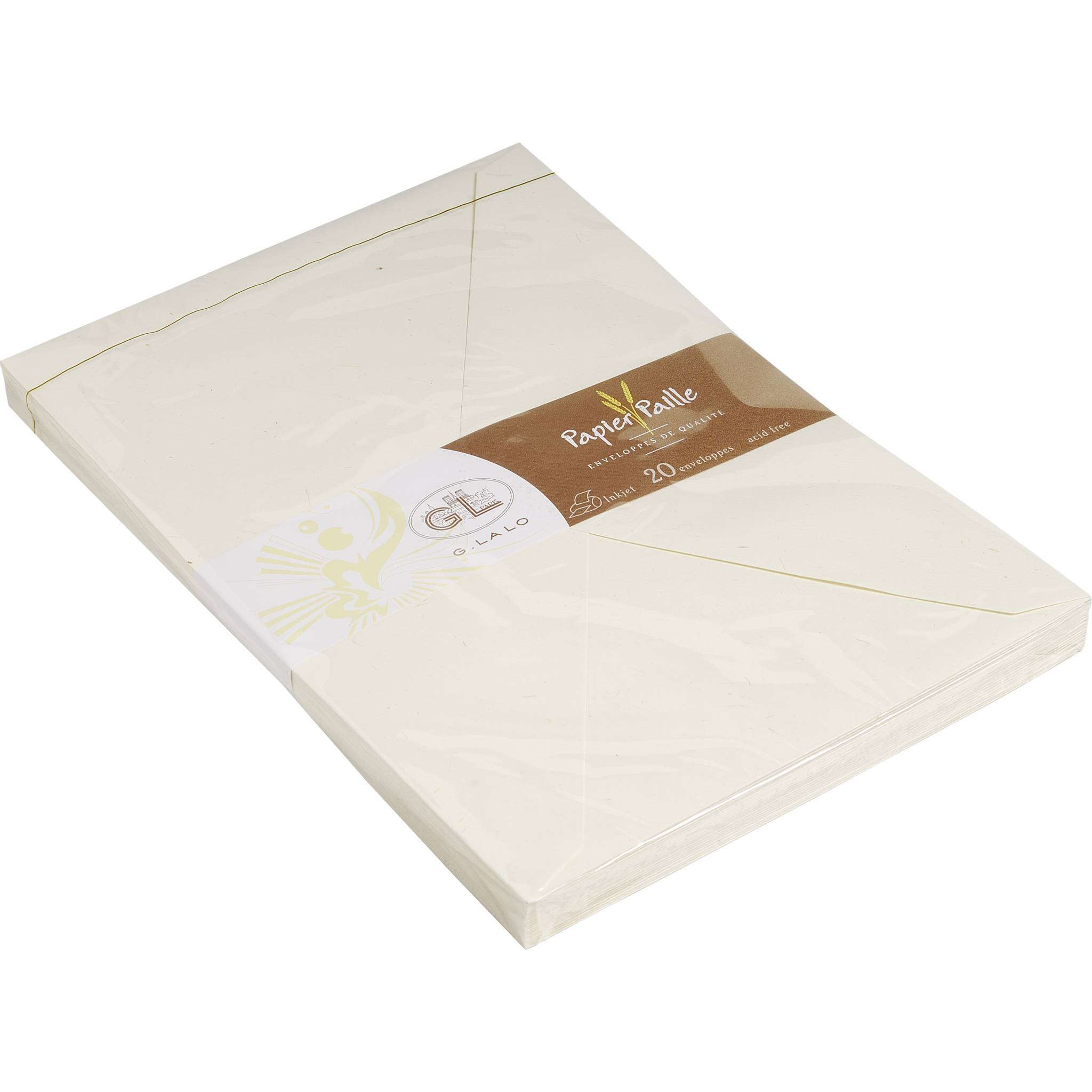 G.Lalo 5x Lalo, Pack. 20 Umschlägen 229x162mm, 120g Strohpapier Elfenbein 20616L