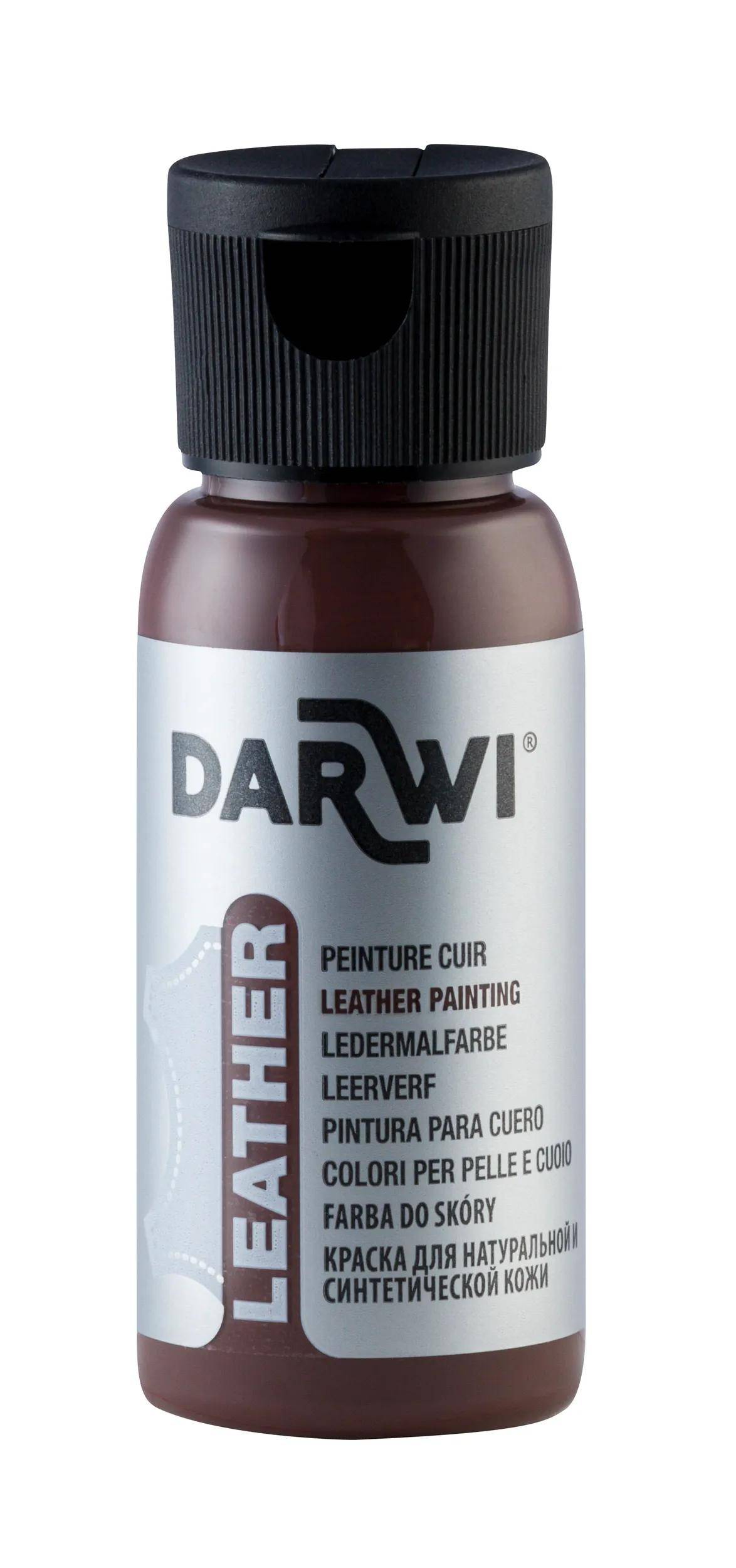 Darwi 4x DARWI Ledermalfarbe, Flasche 50ml, Kakao - Kakao DA0420050810C