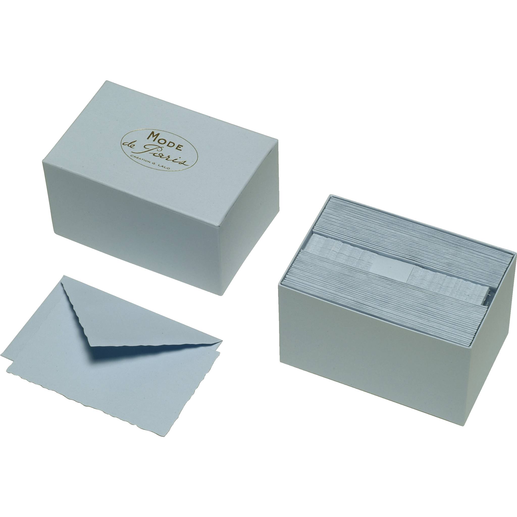 G.Lalo 2x Schachtel 30 Karten 97x152mm und 30 Umschläge 100x158mm - Blau 92302L