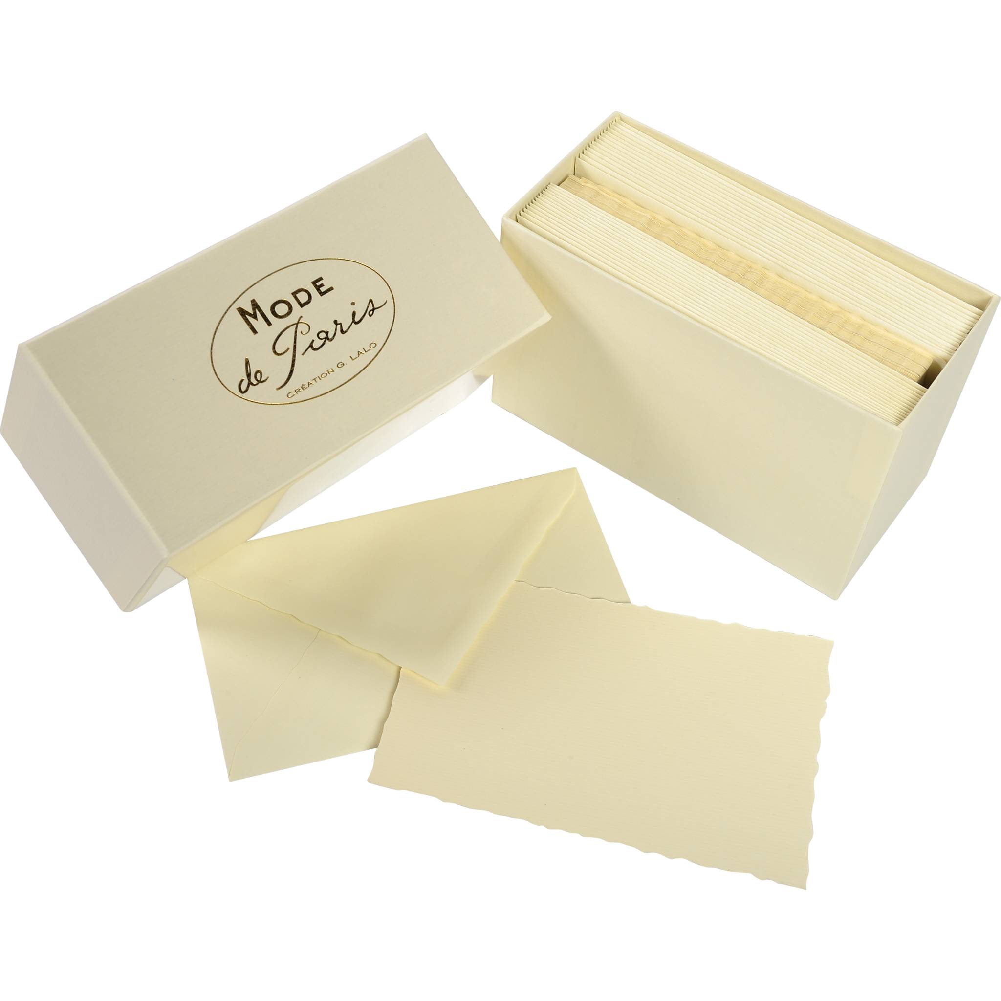 G.Lalo 2x Schachtel 30 Karten 97x152mm & 30 Umschläge 100x158mm Elfenbein 92316L