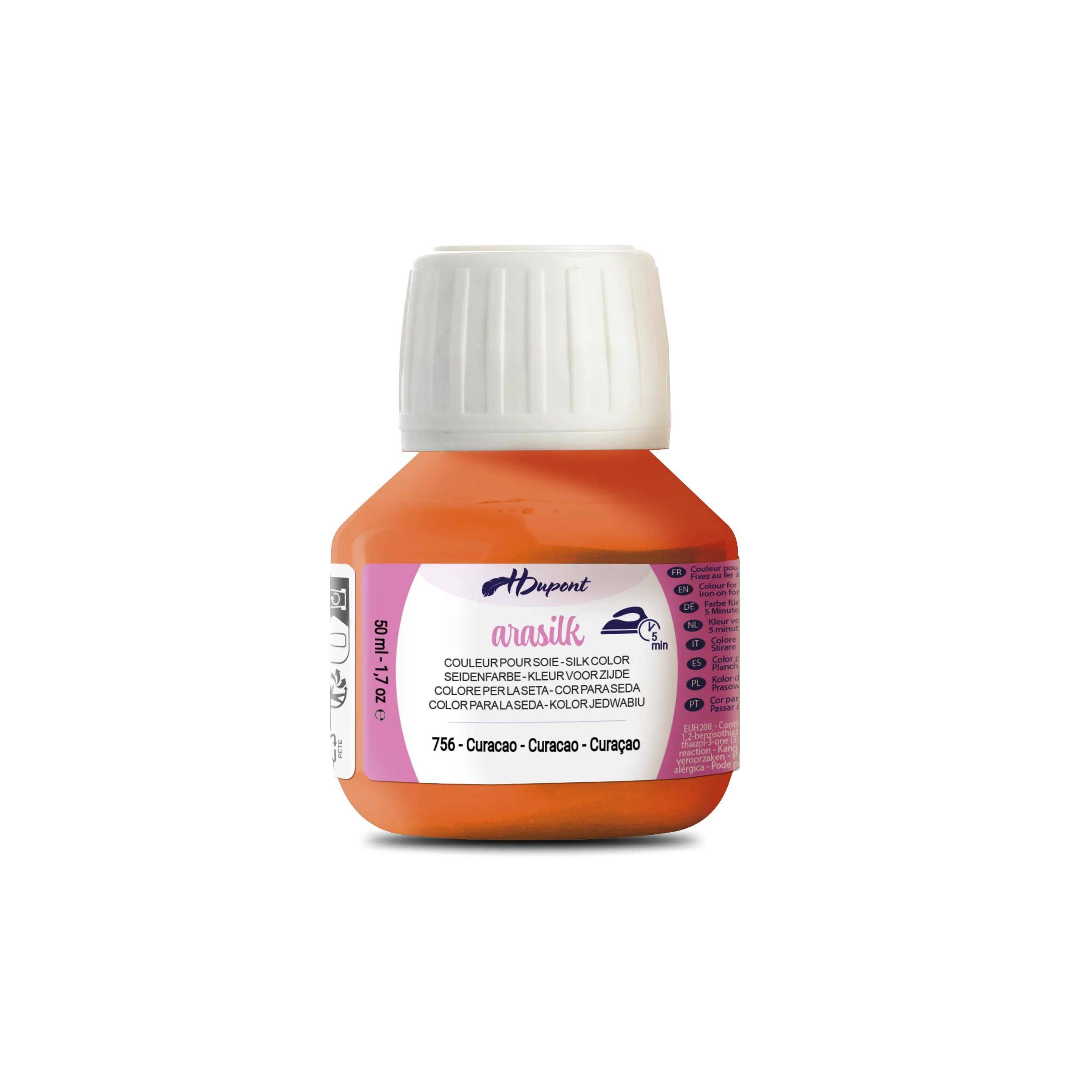 H Dupont 3x Arasilk 50ml, Seidenmalfarbe, Curacao - Curacao DU0170050756C
