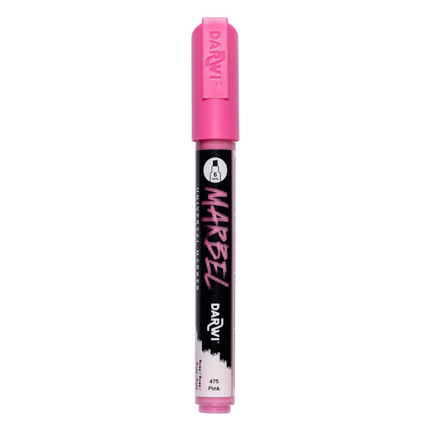 Darwi 6x Universalmarker Acrylfarbe, Keilspitze medium 6mm Rosa DA0226006475C