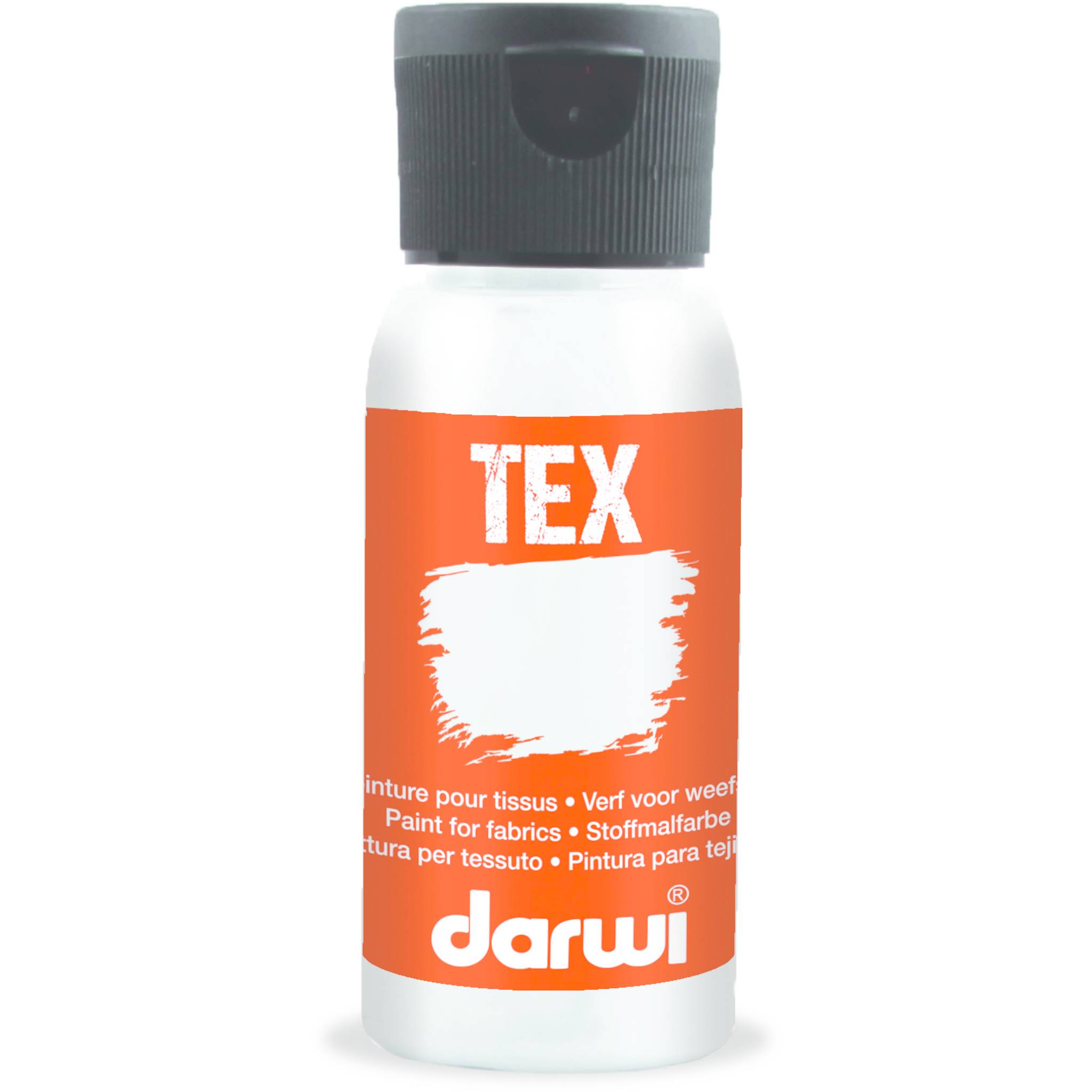 Darwi 4x DARWI Stoffmalfarbe, Flasche 50ml, Perlweiß Perlmuttweiß| DA0100050085C