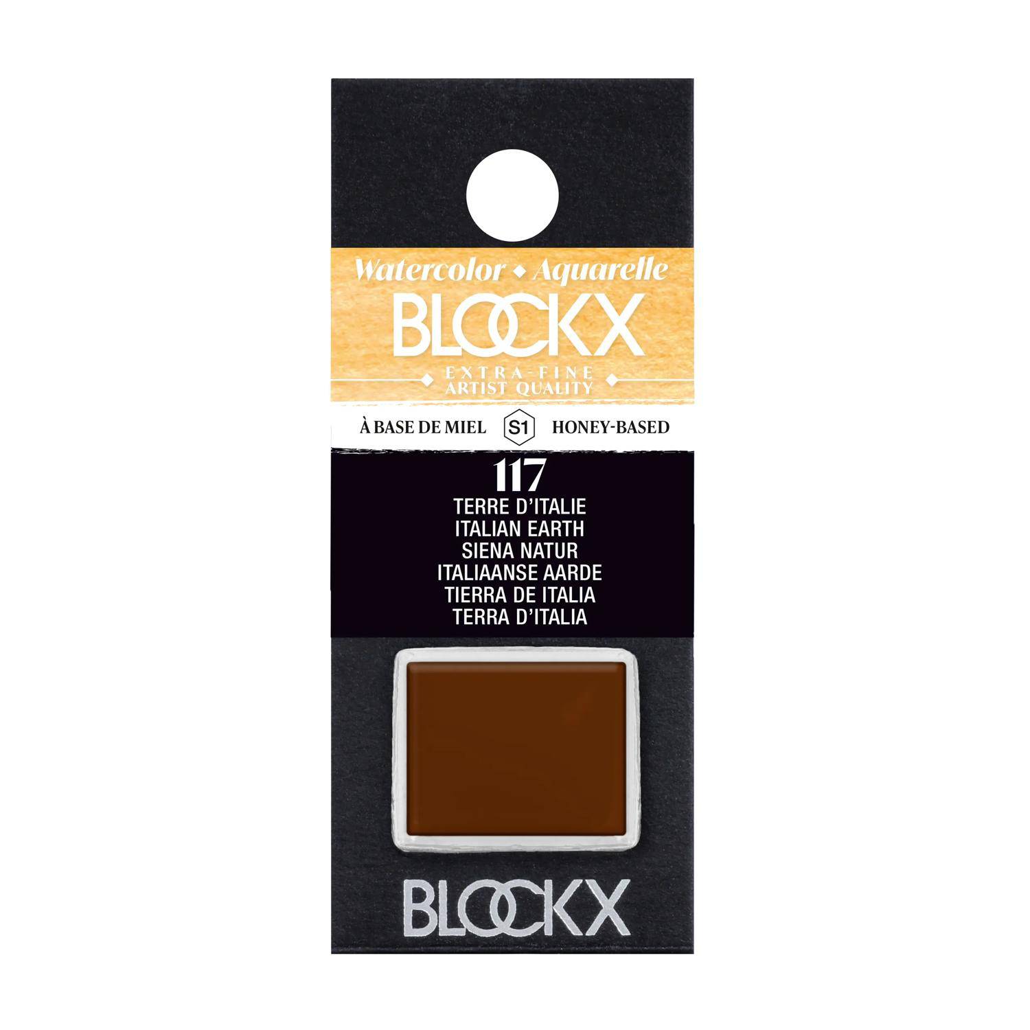 Blockx 3x Aquarellfarbe, 1/2 Näpfchen 1,5ml Italienische Erde 41117BXC