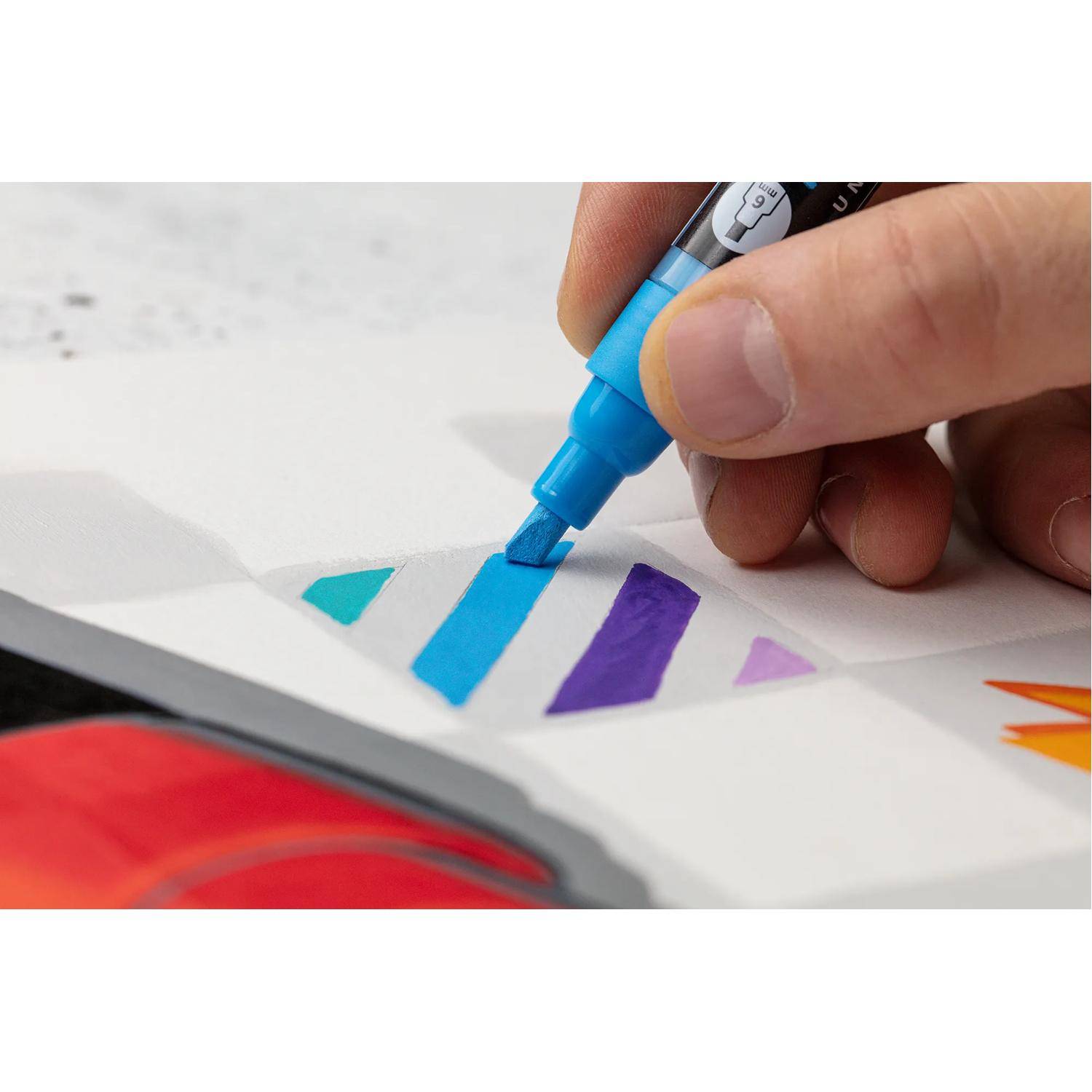 Darwi 6x Universalmarker Acrylfarbe, Keilspitze medium 6mm Blau DA0226006215C