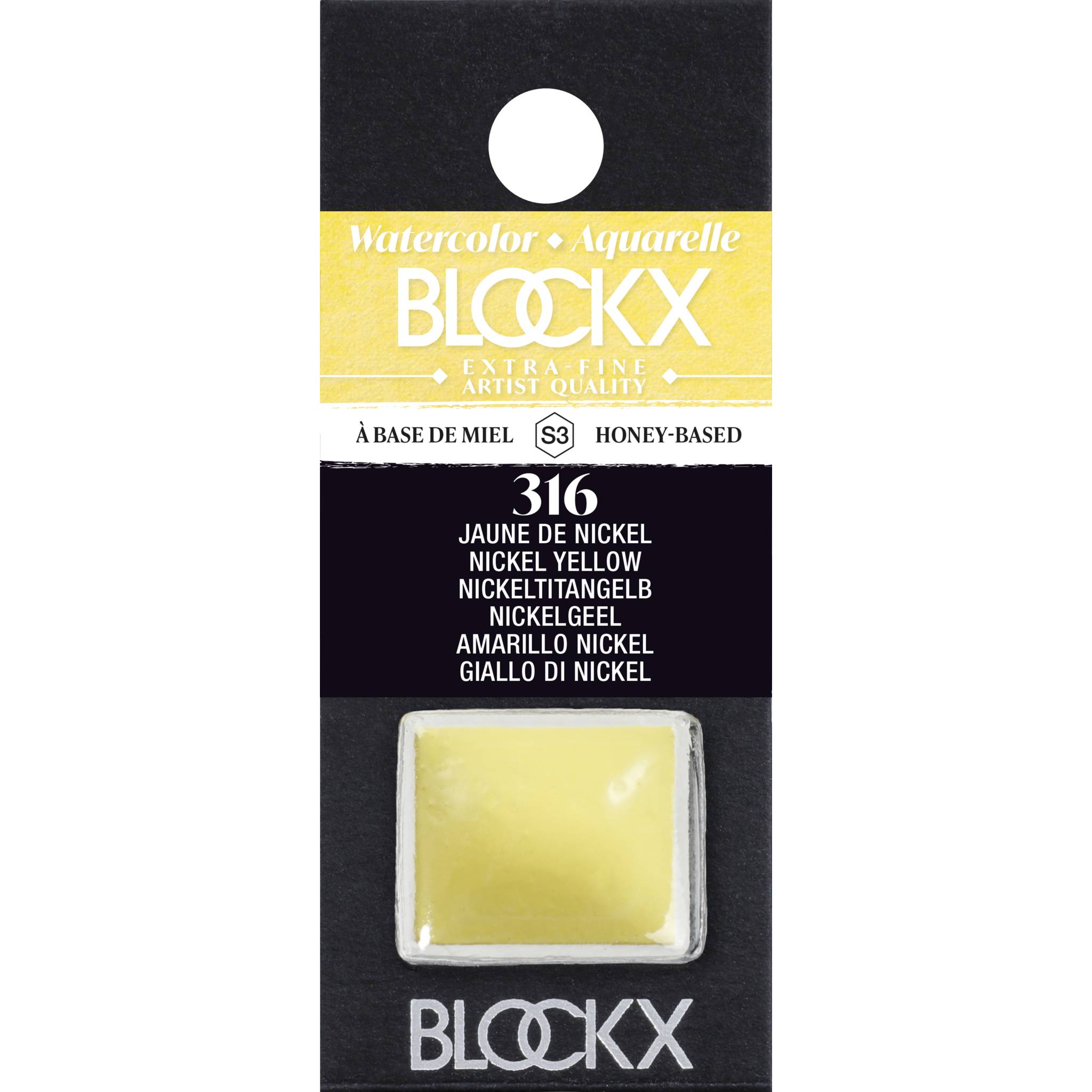 Blockx 3x Aquarellfarbe, Nickeltitangelb 1/2 Näpfchen 1,5ml Nickelgelb 41316BXC