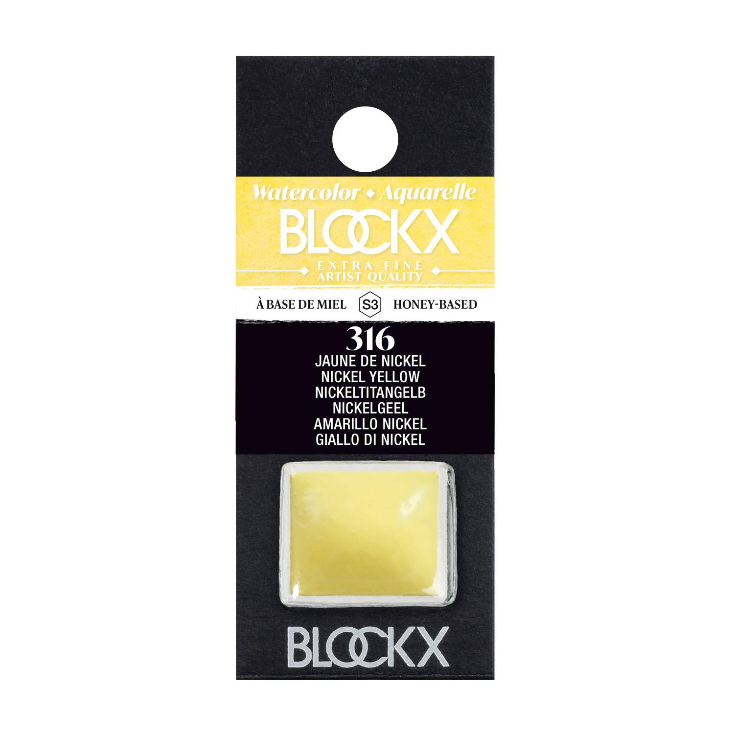 Blockx 3x Aquarellfarbe, Nickeltitangelb 1/2 Näpfchen 1,5ml Nickelgelb 41316BXC