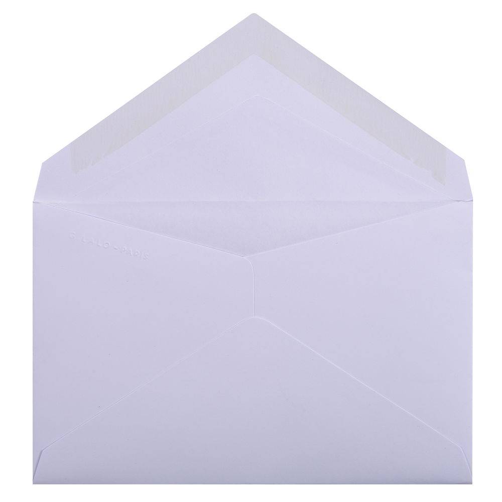 G.Lalo 25x Packung 20 Umschlägen gummiert 90x140mm, Vélin de France Weiß 24200L