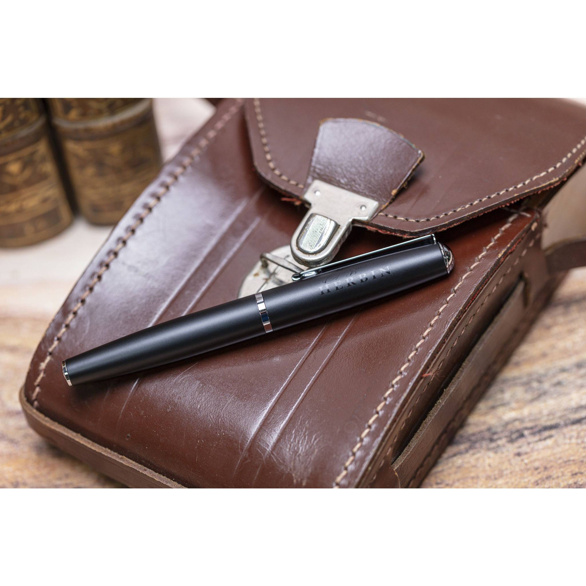 Jacques Herbin 3x Tintenroller aus Metall - Schwarz 21600T