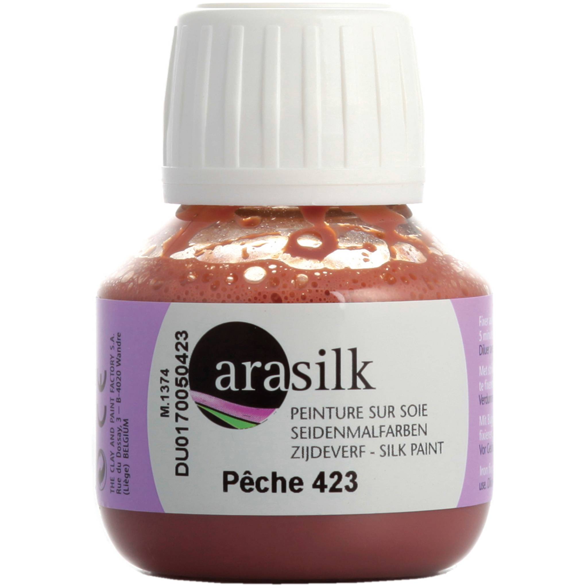 H Dupont 3x Arasilk 50ml, Seidenmalfarbe, Pfirsich - Pfirsich DU0170050423C