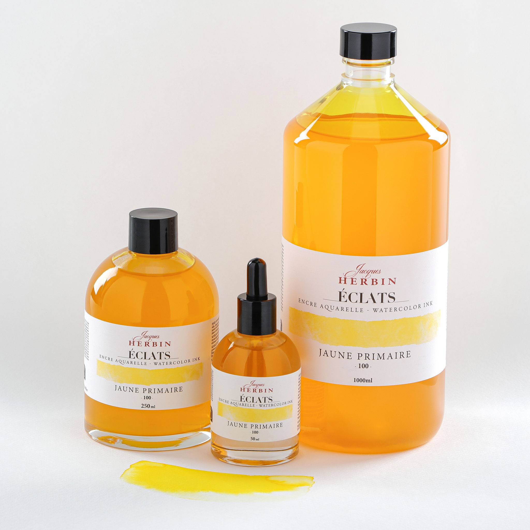 Jacques Herbin 2x Aquarelltine Éclats, Flasche 250ml - Jaune primaire 18100T