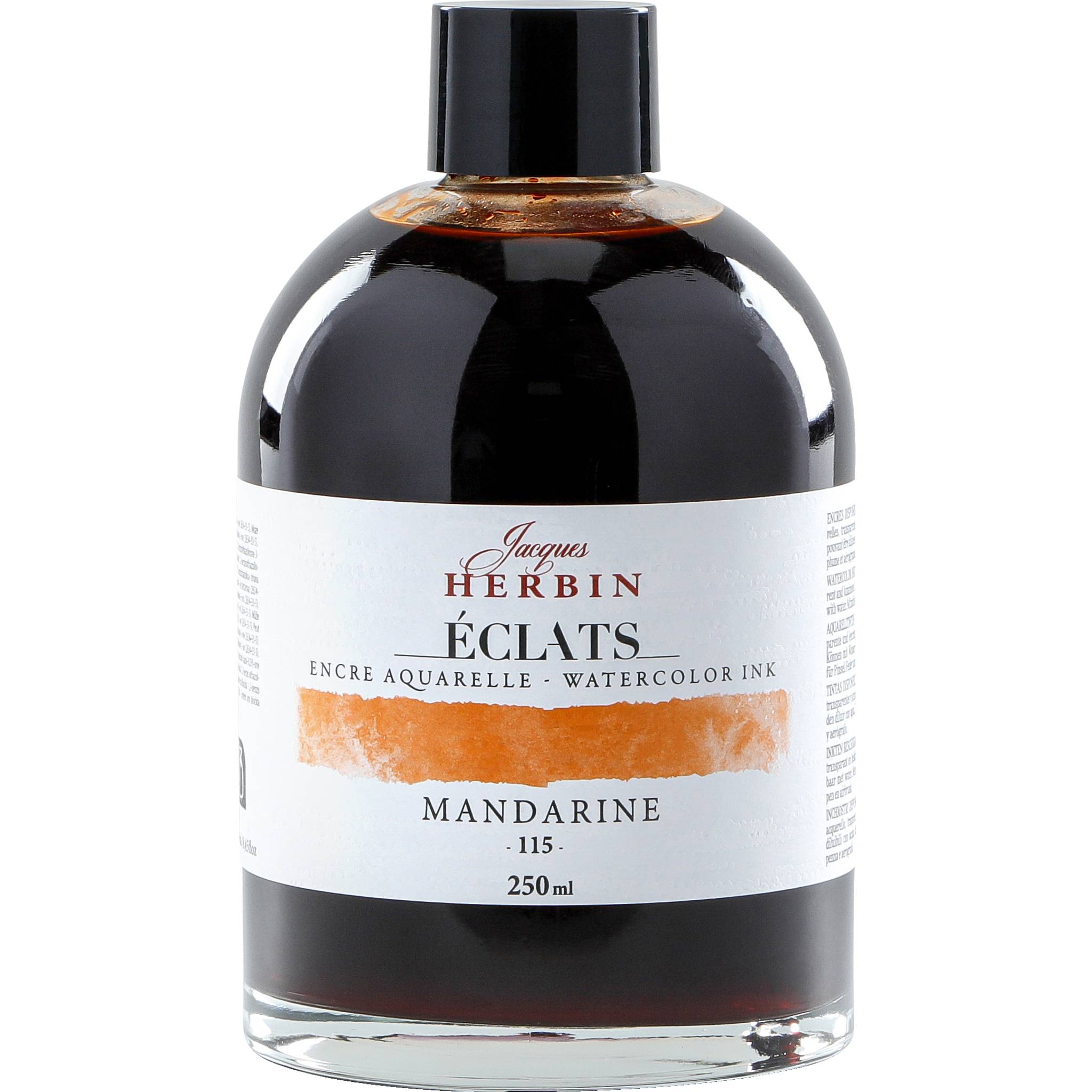 Jacques Herbin 2x Aquarelltine Éclats, Flasche 250ml - Mandarine 18115T