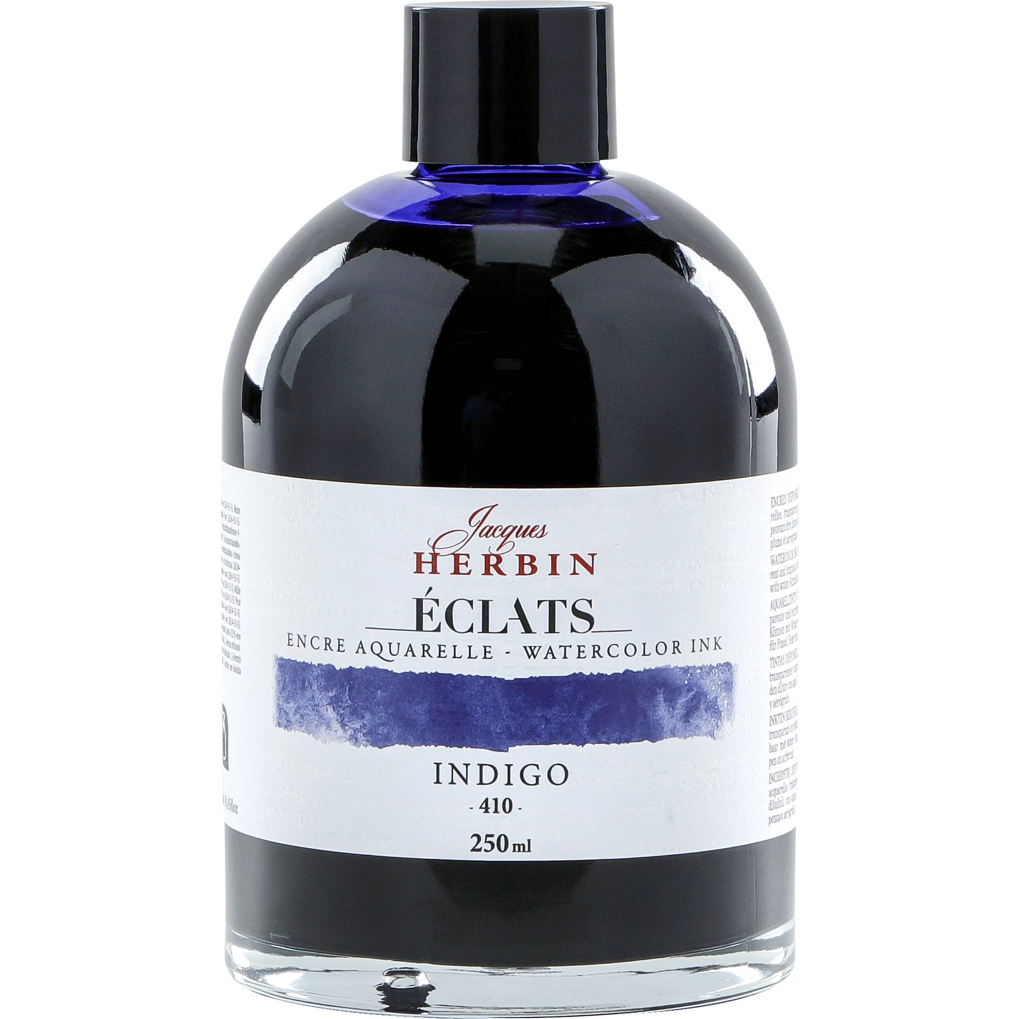 Jacques Herbin 2x Aquarelltine Éclats, Flasche 250ml - Indigo 18410T