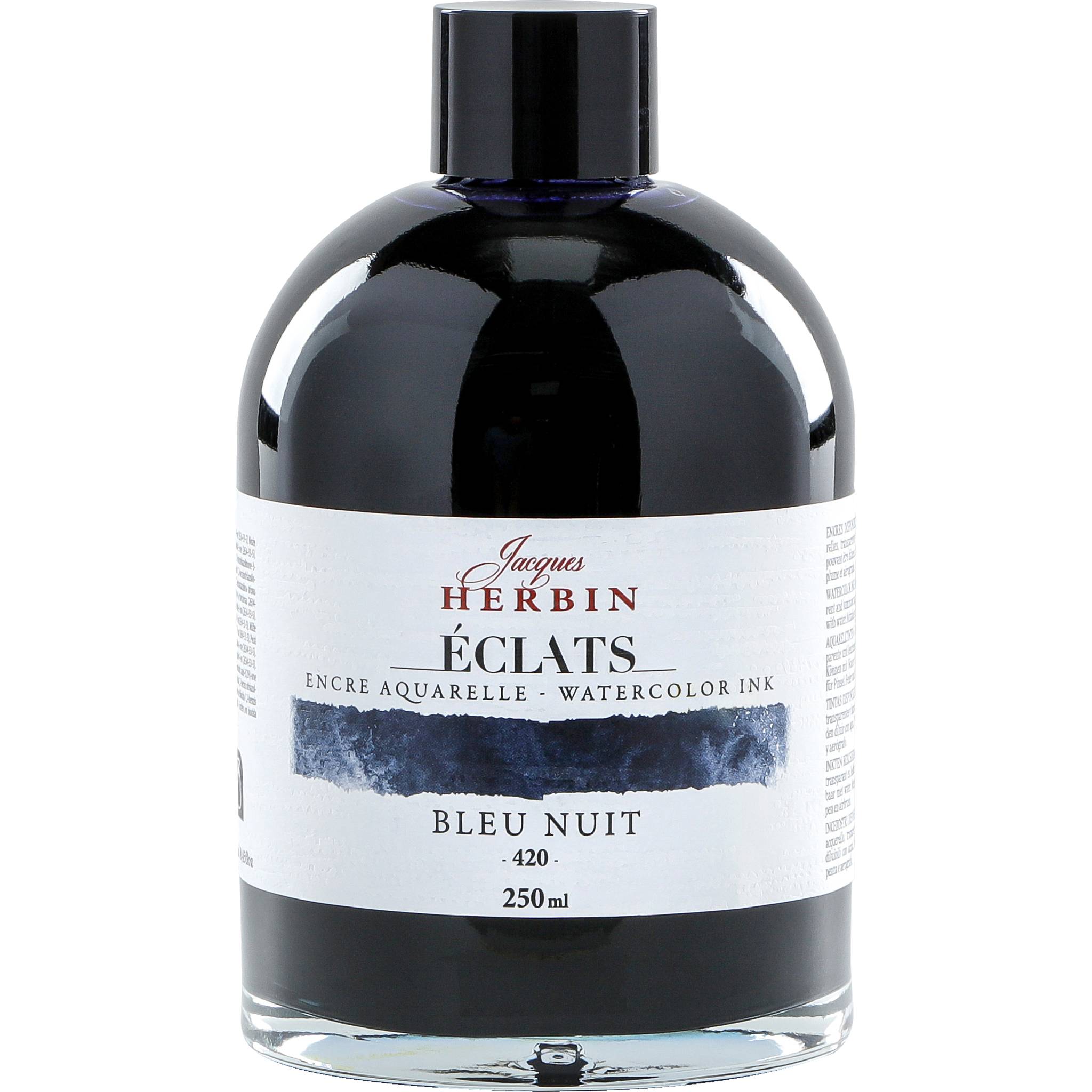 Jacques Herbin 2x Aquarelltine Éclats, Flasche 250ml - Mitternachtsblau 18420T