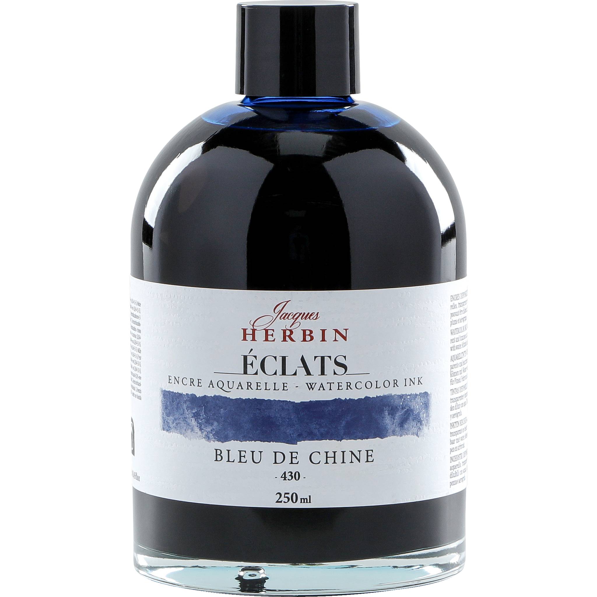 Jacques Herbin 2x Aquarelltine Éclats, Flasche 250ml - Chinablau 18430T