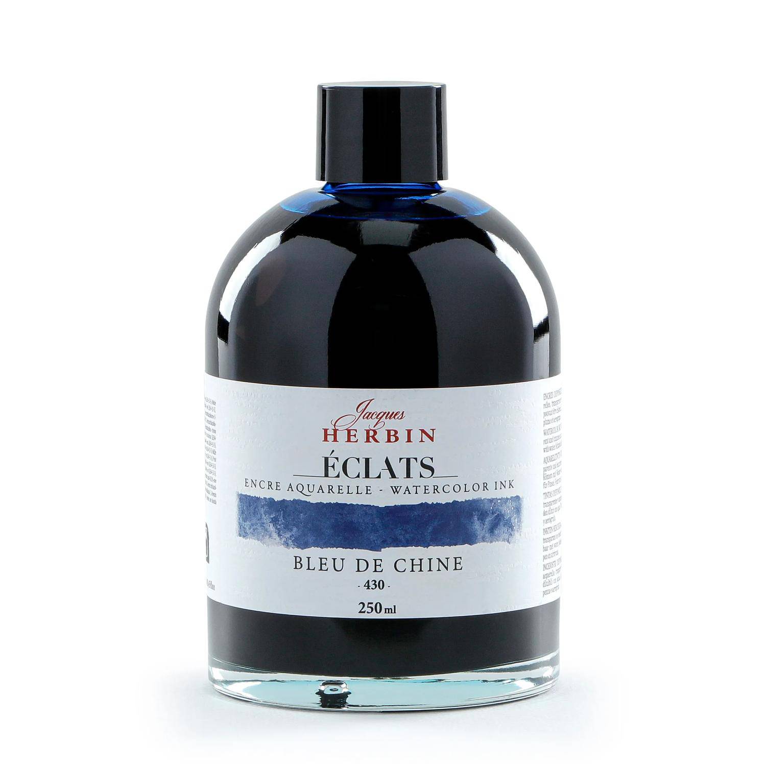 Jacques Herbin 2x Aquarelltine Éclats, Flasche 250ml - Chinablau 18430T