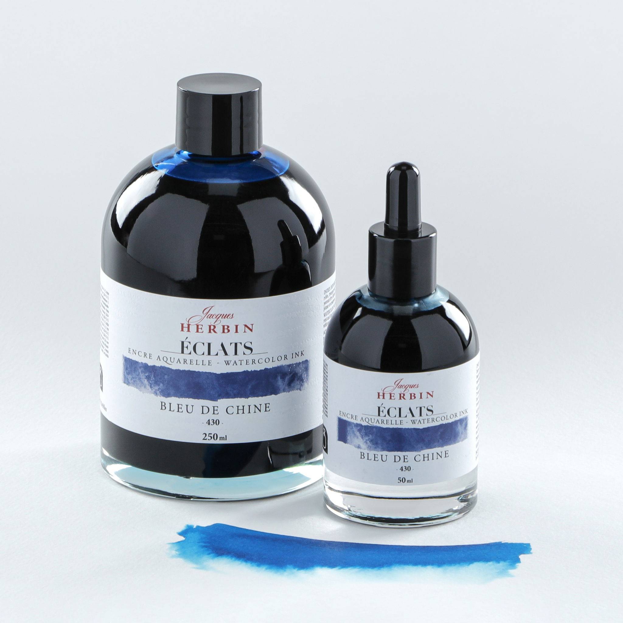 Jacques Herbin 2x Aquarelltine Éclats, Flasche 250ml - Chinablau 18430T