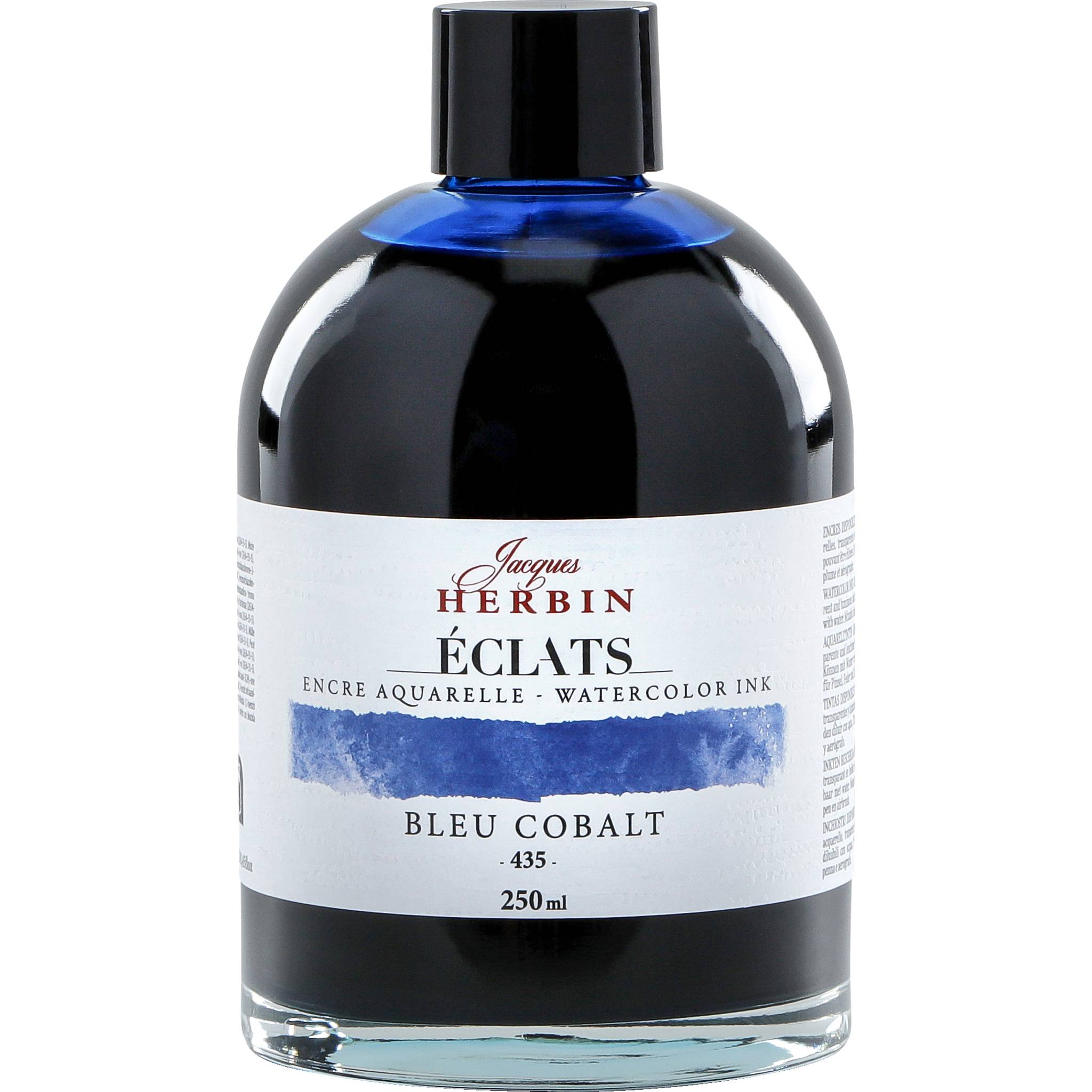 Jacques Herbin 2x Aquarelltine Éclats, Flasche 250ml - Kobaltblau 18435T