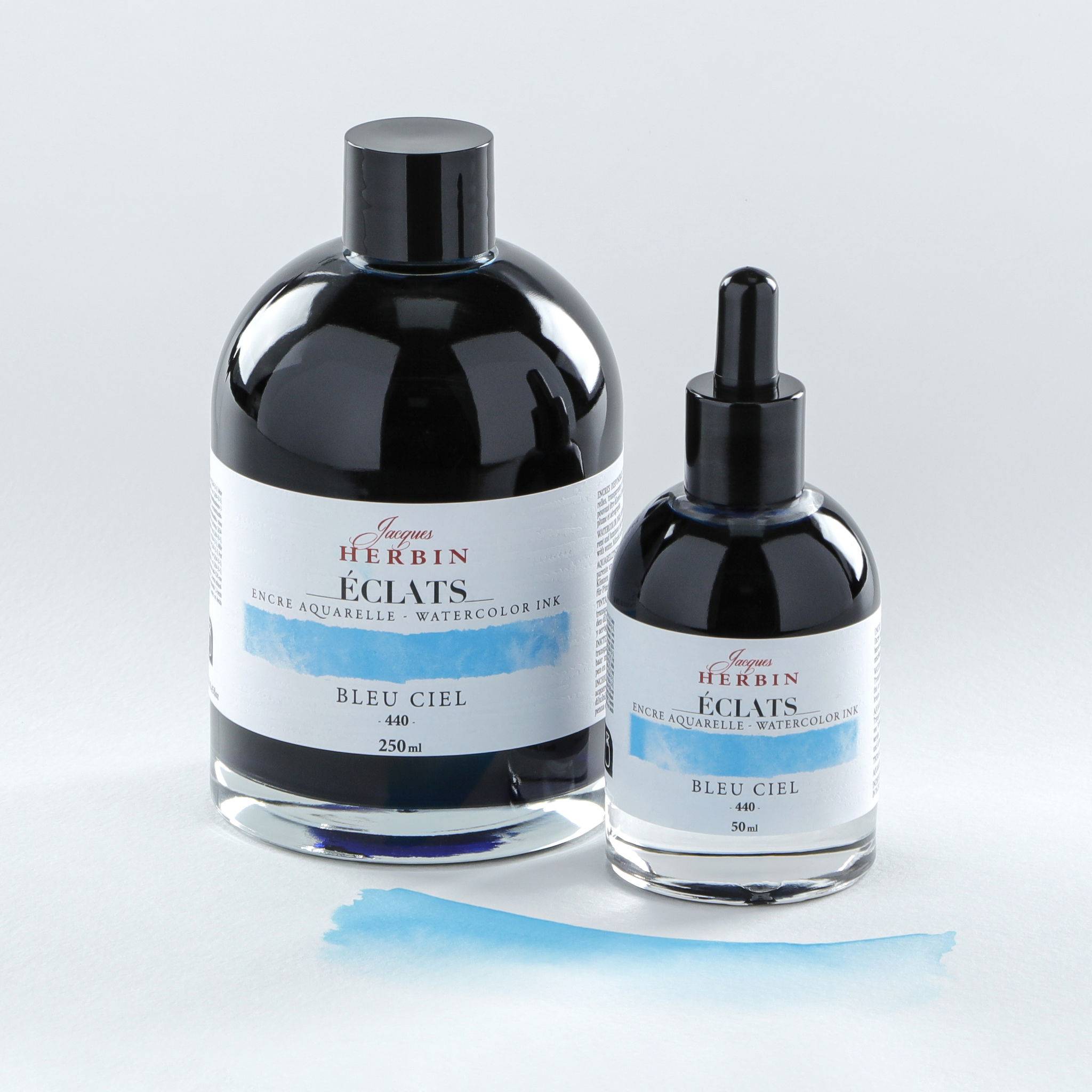 Jacques Herbin 2x Aquarelltine Éclats, Flasche 250ml - Himmelblau 18440T