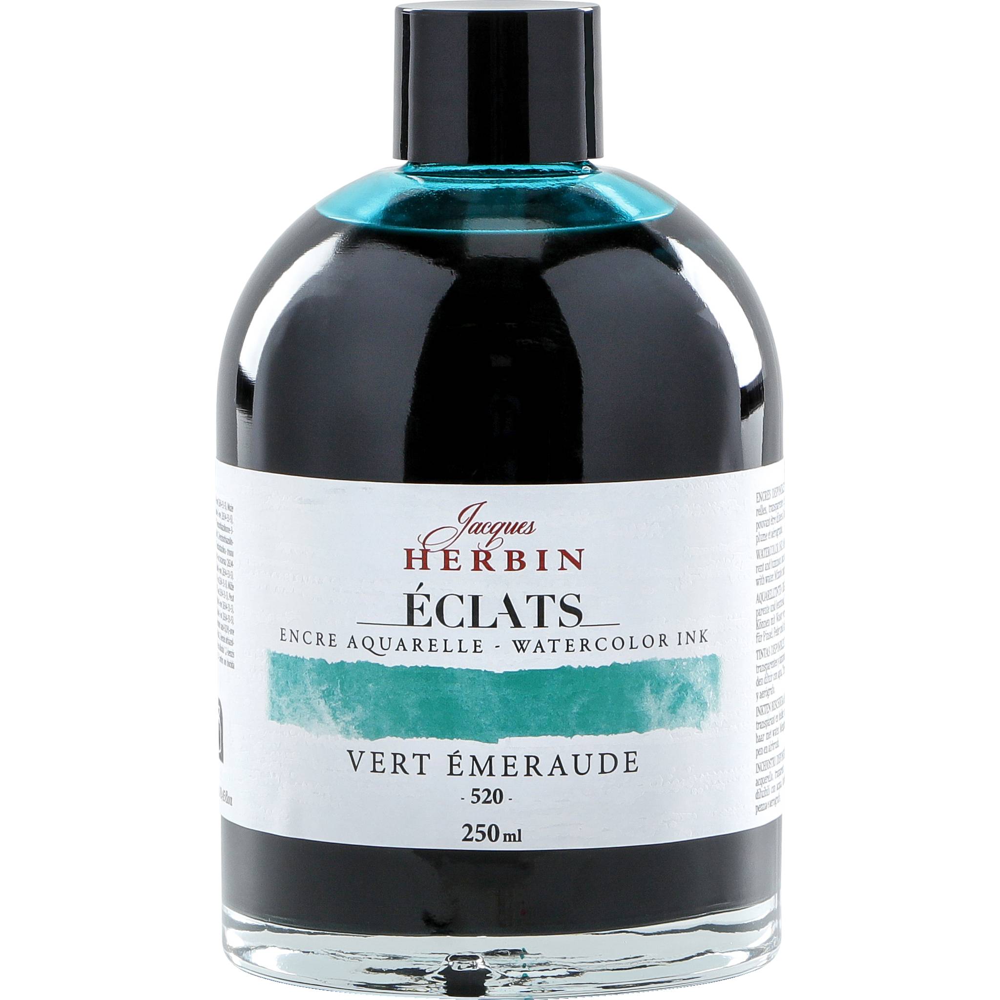 Jacques Herbin 2x Aquarelltine Éclats, Flasche 250ml - Smaragdgrün 18520T