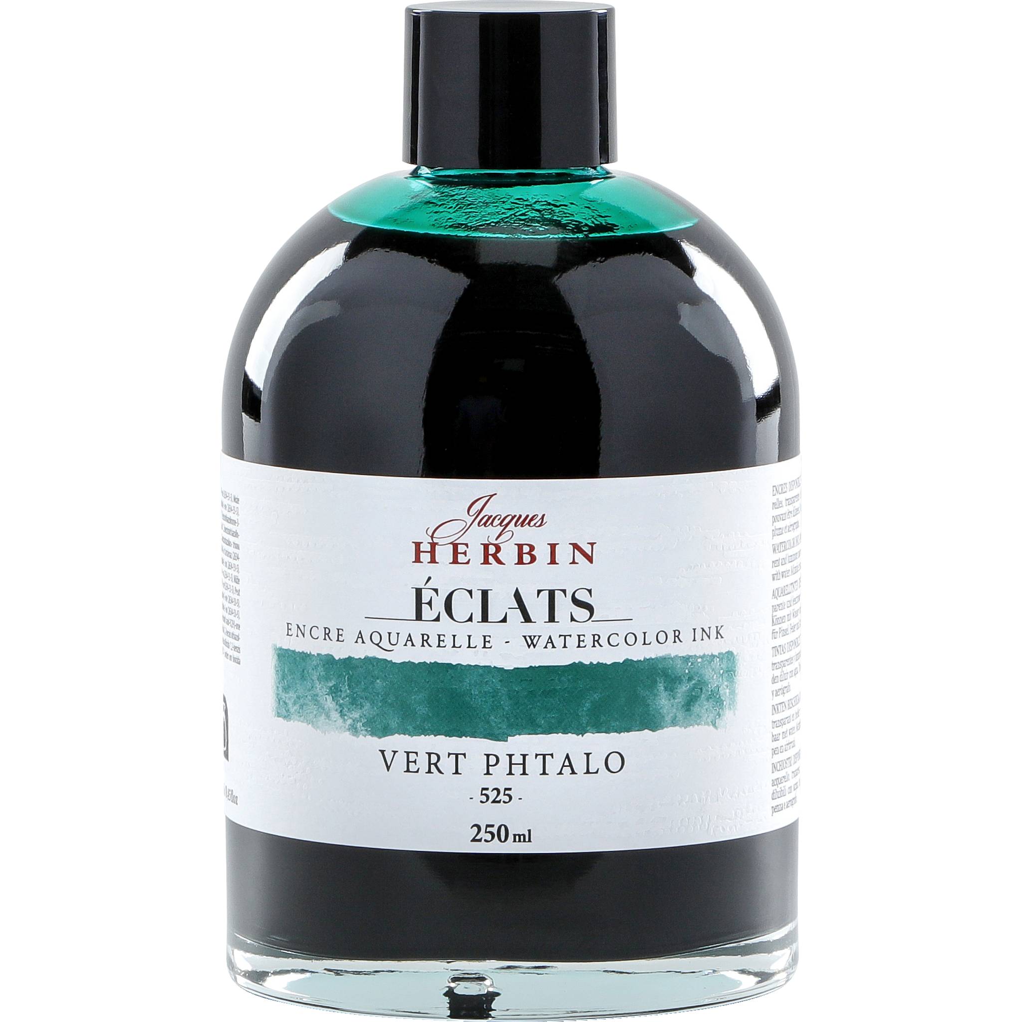 Jacques Herbin 2x Aquarelltine Éclats, Flasche 250ml - Phthalogrün 18525T