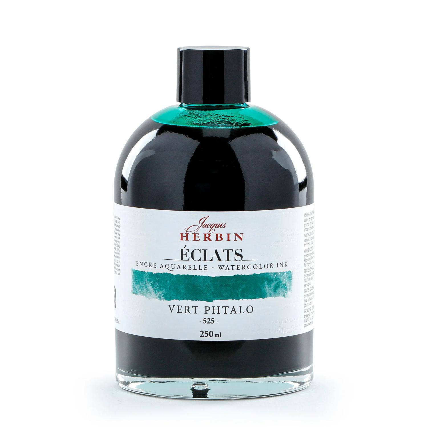 Jacques Herbin 2x Aquarelltine Éclats, Flasche 250ml - Phthalogrün 18525T