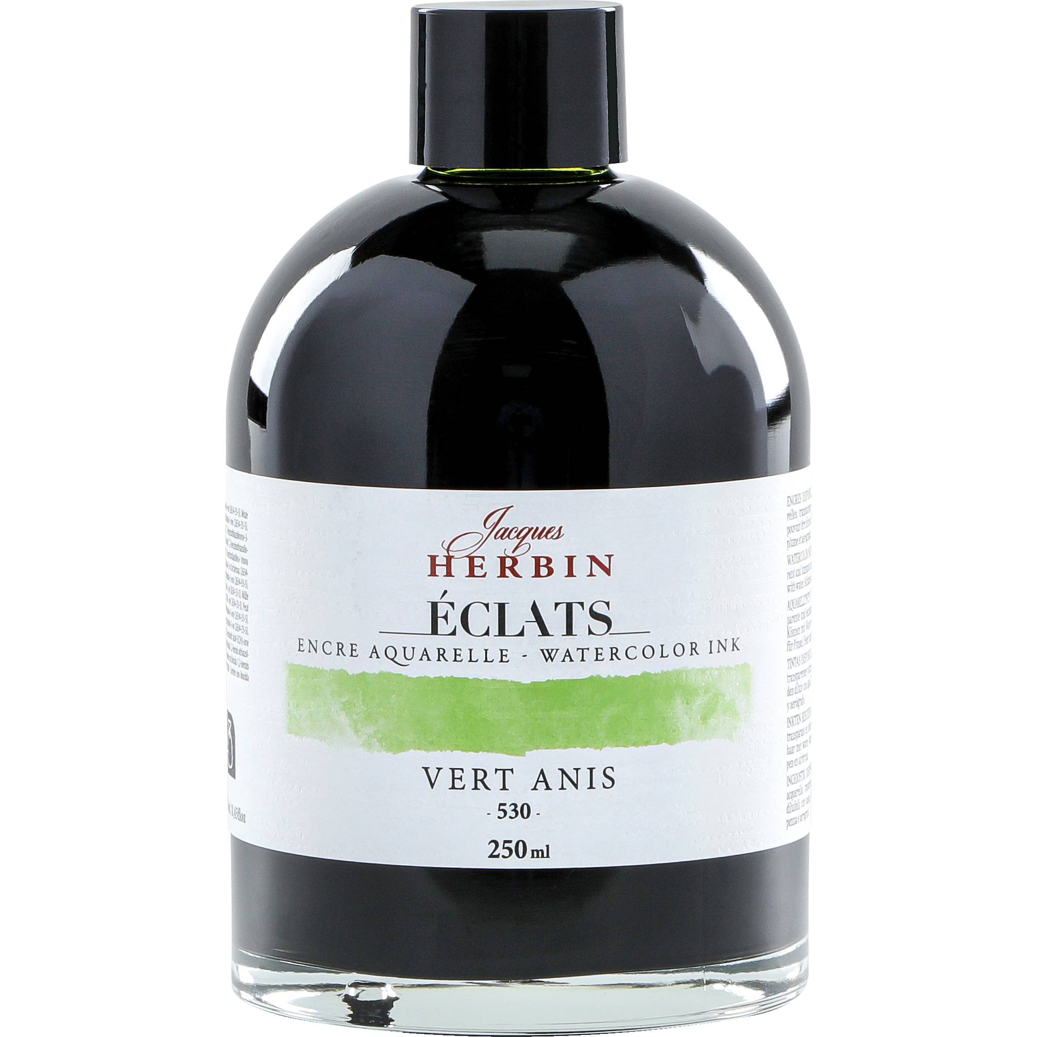 Jacques Herbin 2x Aquarelltine Éclats, Flasche 250ml - Anisgrün 18530T