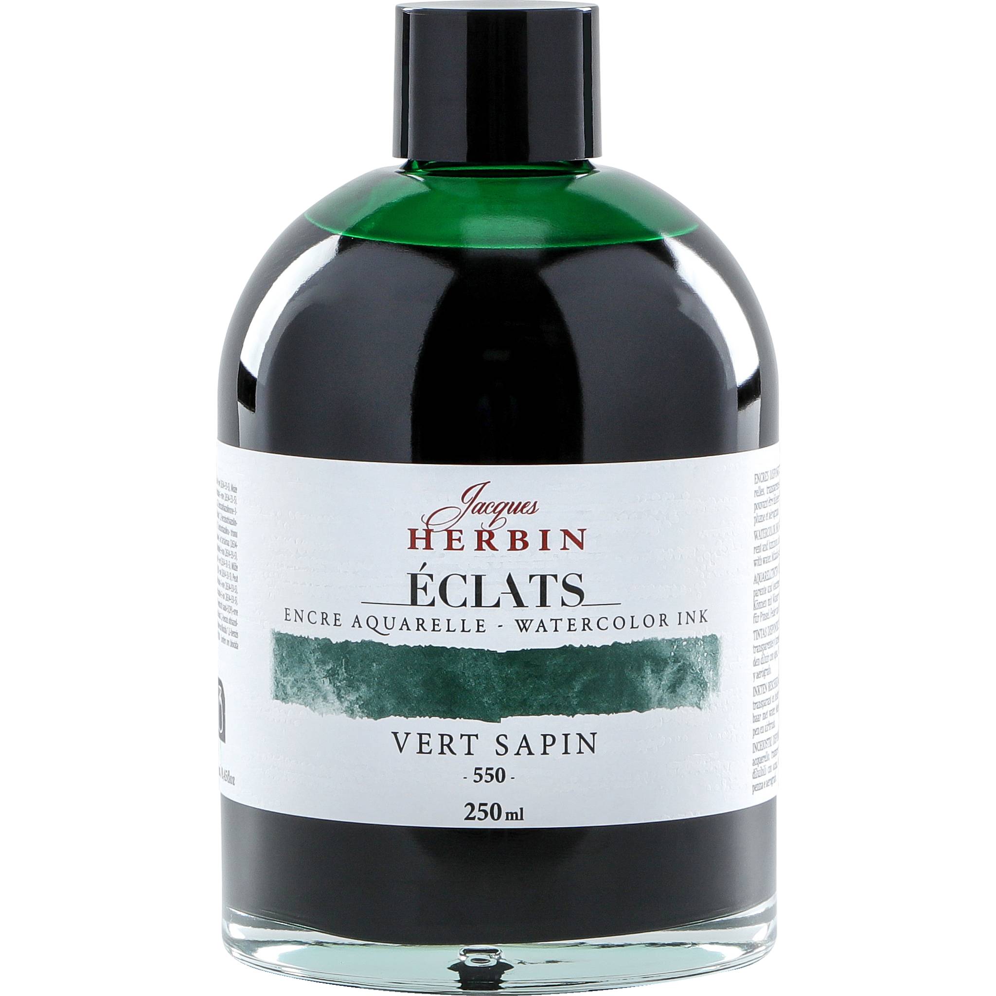 Jacques Herbin 2x Aquarelltine Éclats, Flasche 250ml - Tannengrün 18550T