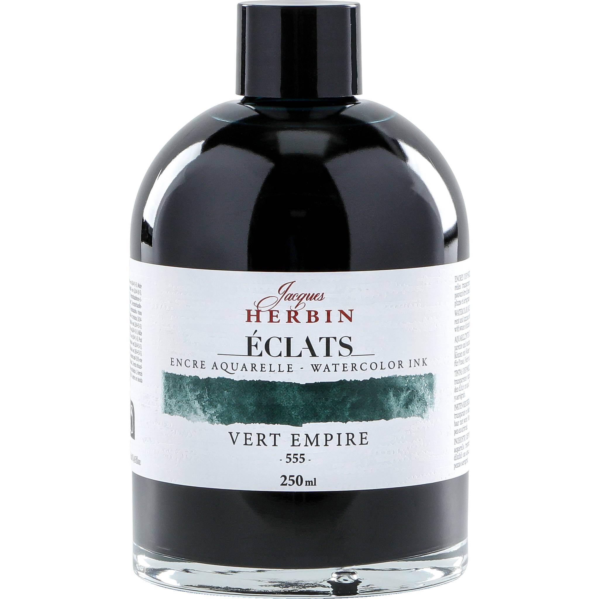 Jacques Herbin 2x Aquarelltine Éclats, Flasche 250ml - Imperialgrün 18555T