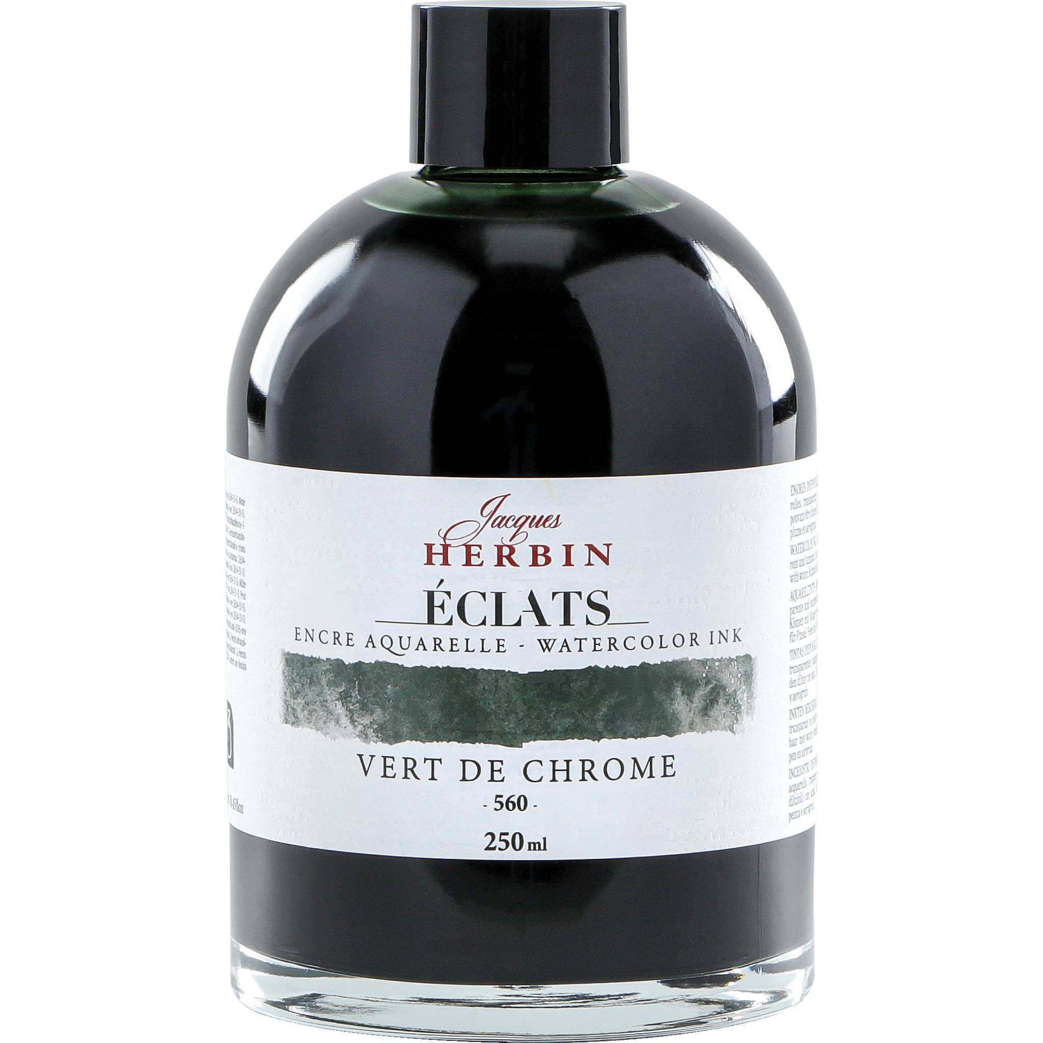 Jacques Herbin 2x Aquarelltine Éclats, Flasche 250ml - Chromgrün 18560T