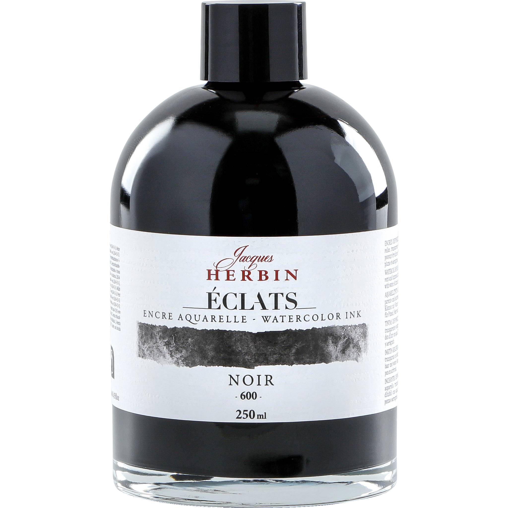 Jacques Herbin 2x Aquarelltine Éclats, Flasche 250ml - Schwarz 18600T