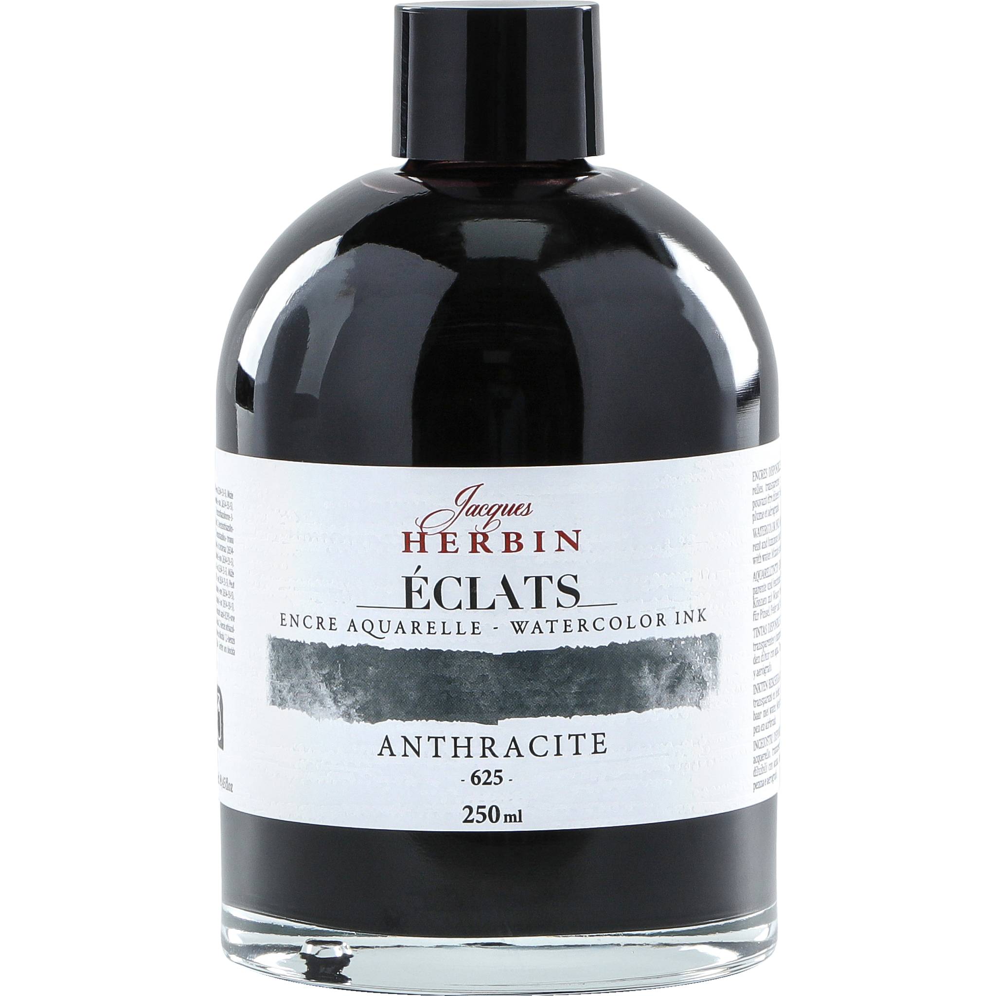 Jacques Herbin 2x Aquarelltine Éclats, Flasche 250ml - Anthrazit 18625T