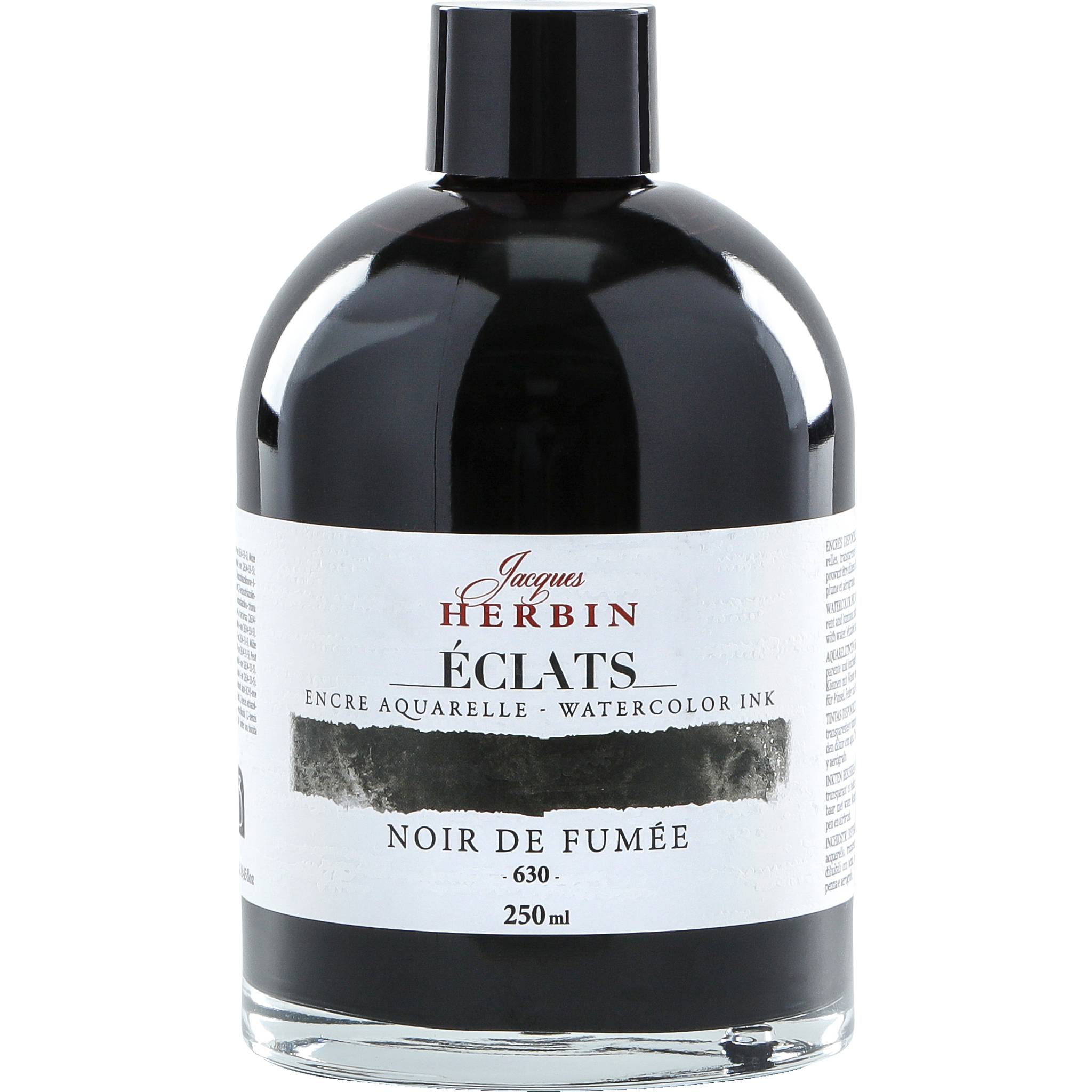 Jacques Herbin 2x Aquarelltine Éclats, Flasche 250ml - Lampenschwarz 18630T