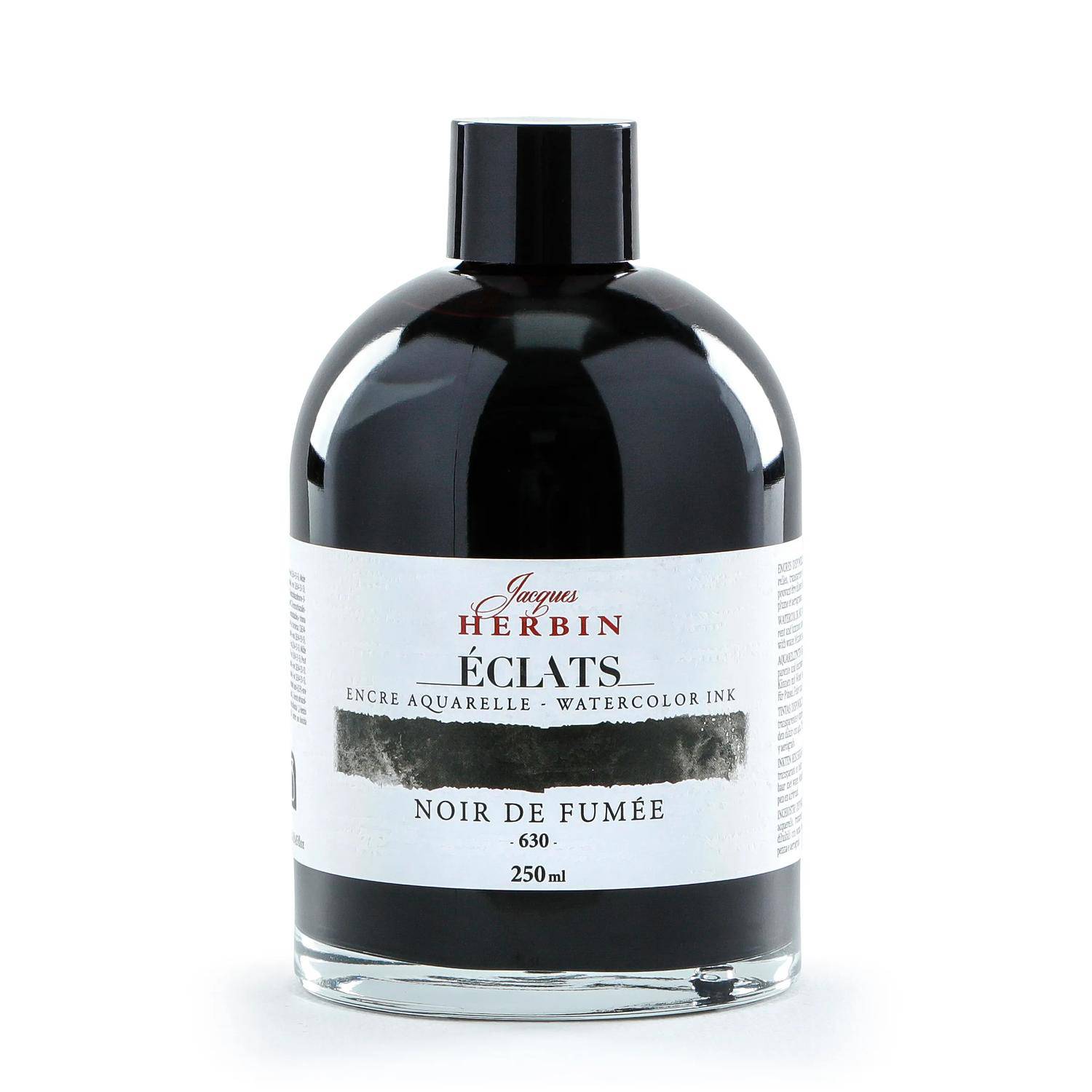 Jacques Herbin 2x Aquarelltine Éclats, Flasche 250ml - Lampenschwarz 18630T