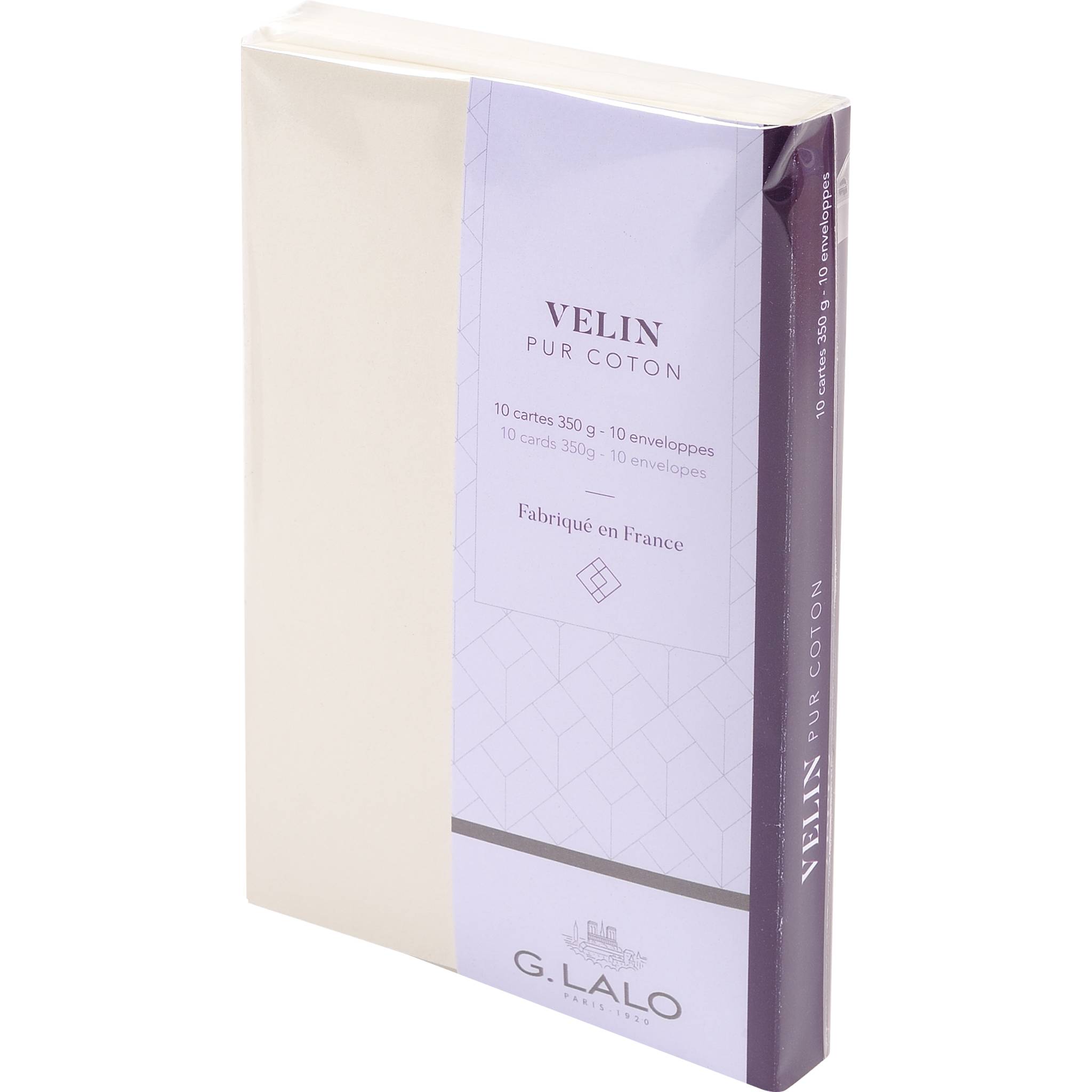 G.Lalo 5x Lalo, Korrespondenzset, 10 Karten und 10 Umschläge - Creme 29300L