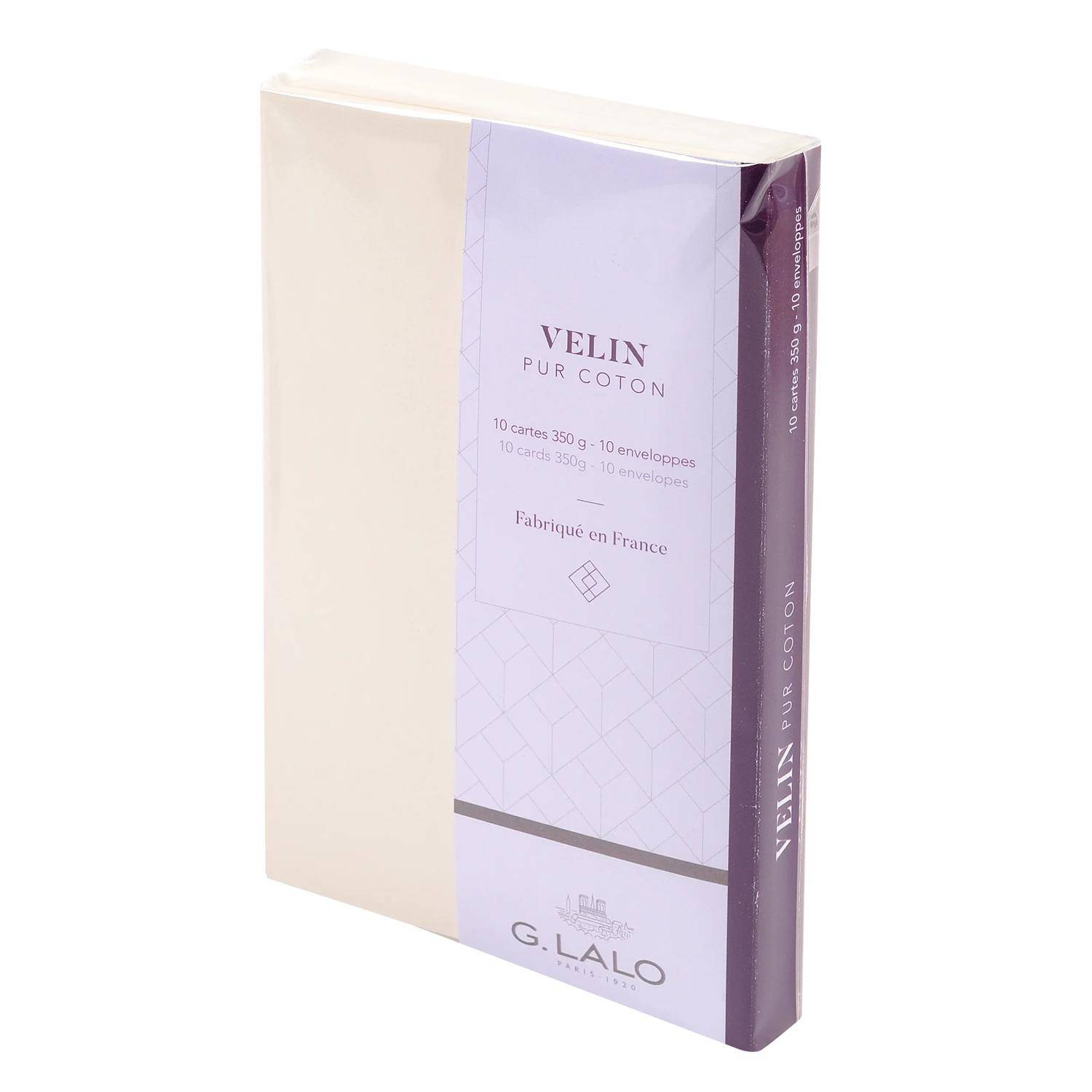 G.Lalo 5x Lalo, Korrespondenzset, 10 Karten und 10 Umschläge - Creme 29300L