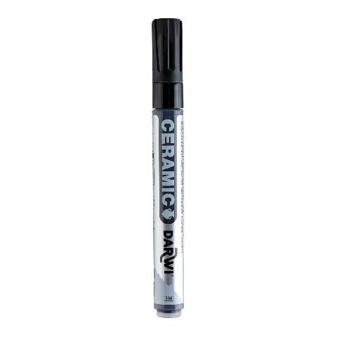 Darwi 6x Keramikfarbe, Marker 2mm Spitze, 6ml, Schwarz Schwarz DA0340013100C