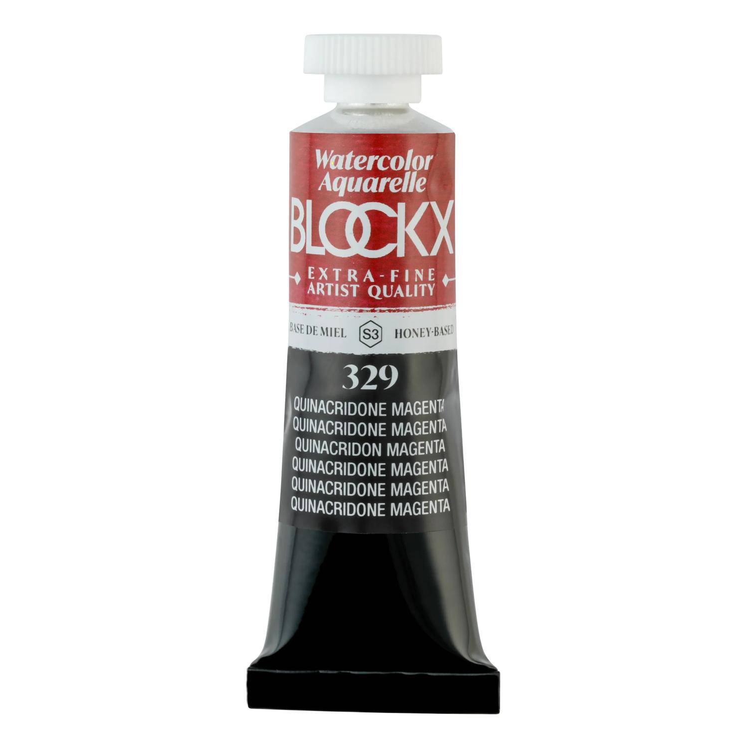 Blockx 3x Aquarellfarbe, Tube 15ml Quinacridon Magenta 44329BXC
