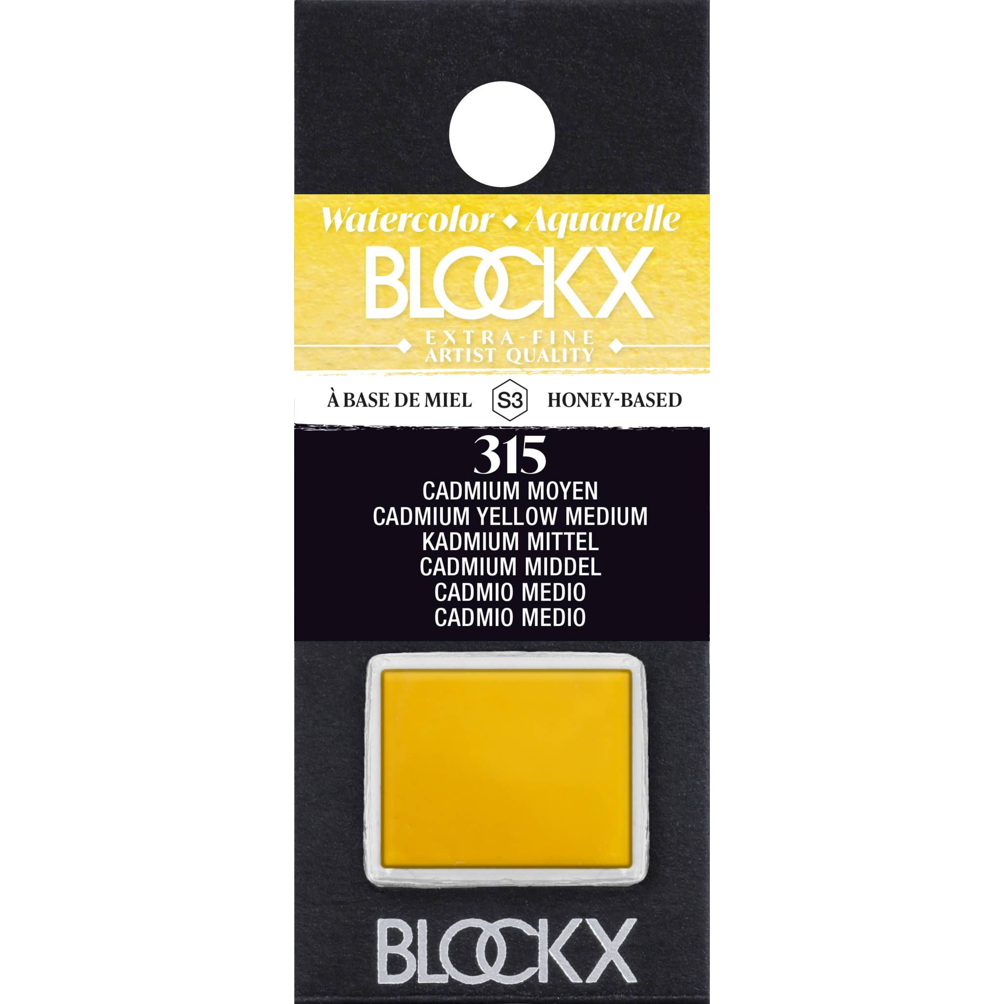 Blockx 3x Aquarellfarbe, 1/2 Näpfchen 1,5ml Cadmium Mittel 41315BXC