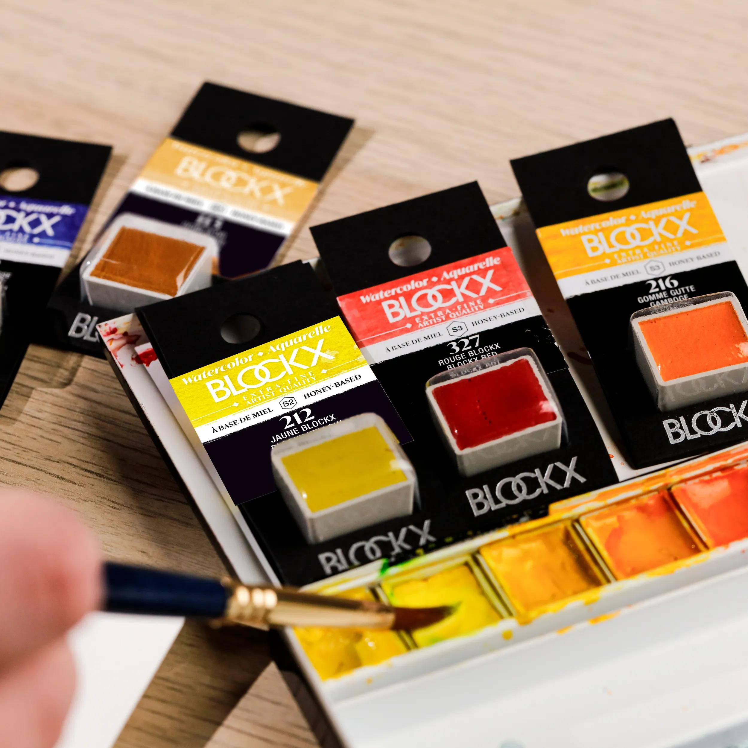 Blockx 3x Aquarellfarbe, Gummigutt - 1/2 Näpfchen 1,5ml - Gummigutt 41216BXC