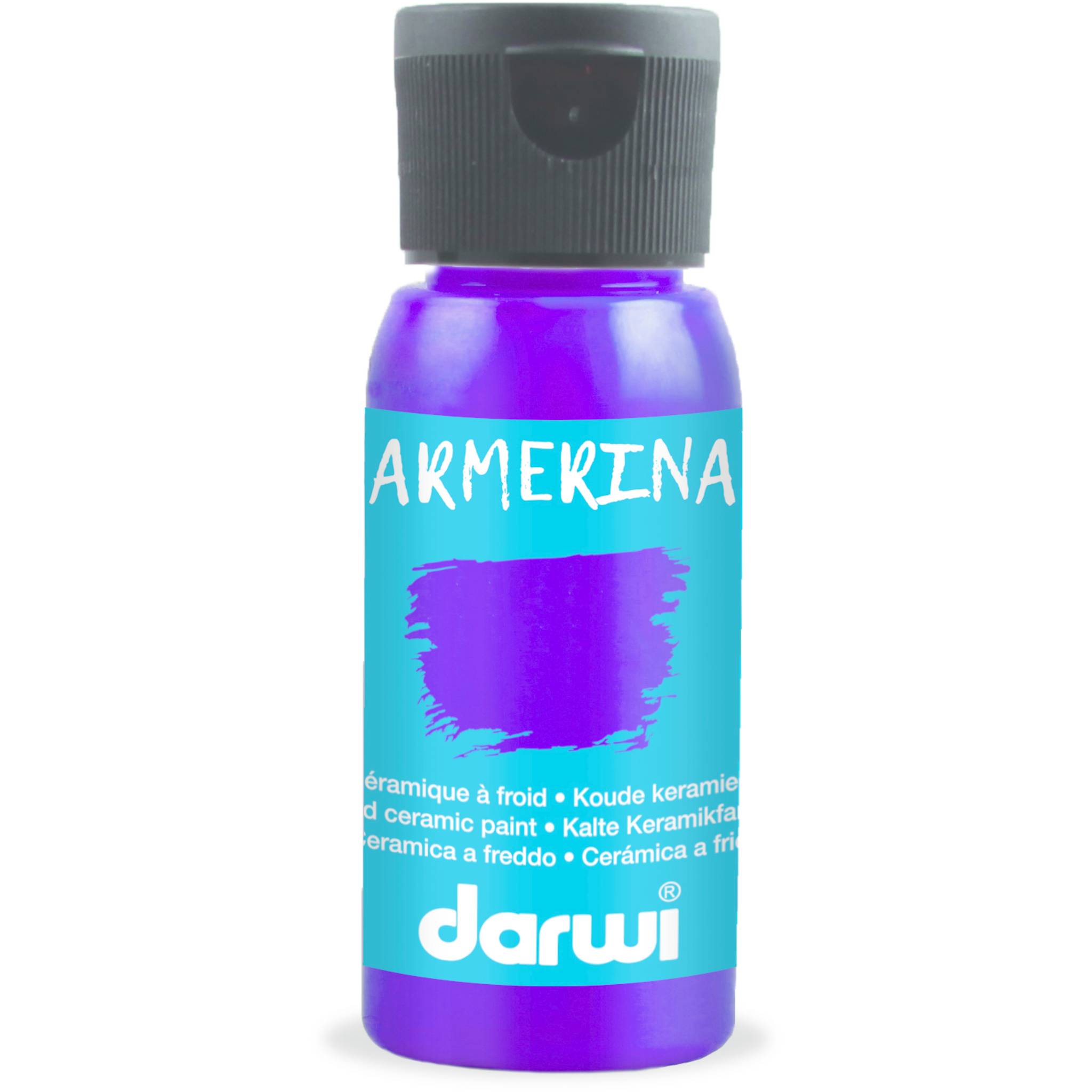 Darwi 4x DARWI Kalte Keramikfarbe, Flasche 50ml, Violett - Violett DA0380050900C