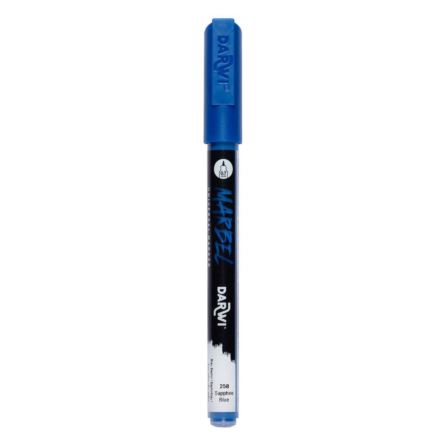 Darwi 6x Marker Acrylfarbe, extrafeine Spitze 0,7mm Saphirblau DA0223001258C