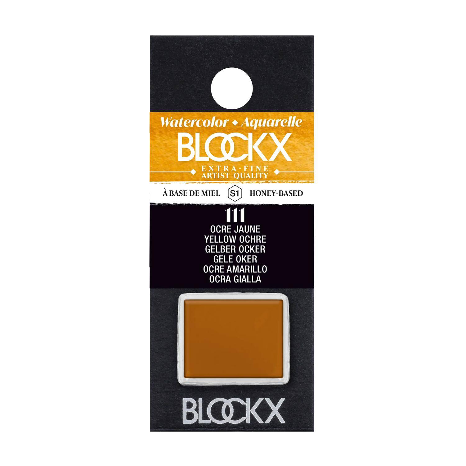 Blockx 3x Aquarellfarbe, Ockergelb - 1/2 Näpfchen 1,5ml - Ockergelb| 41111BXC