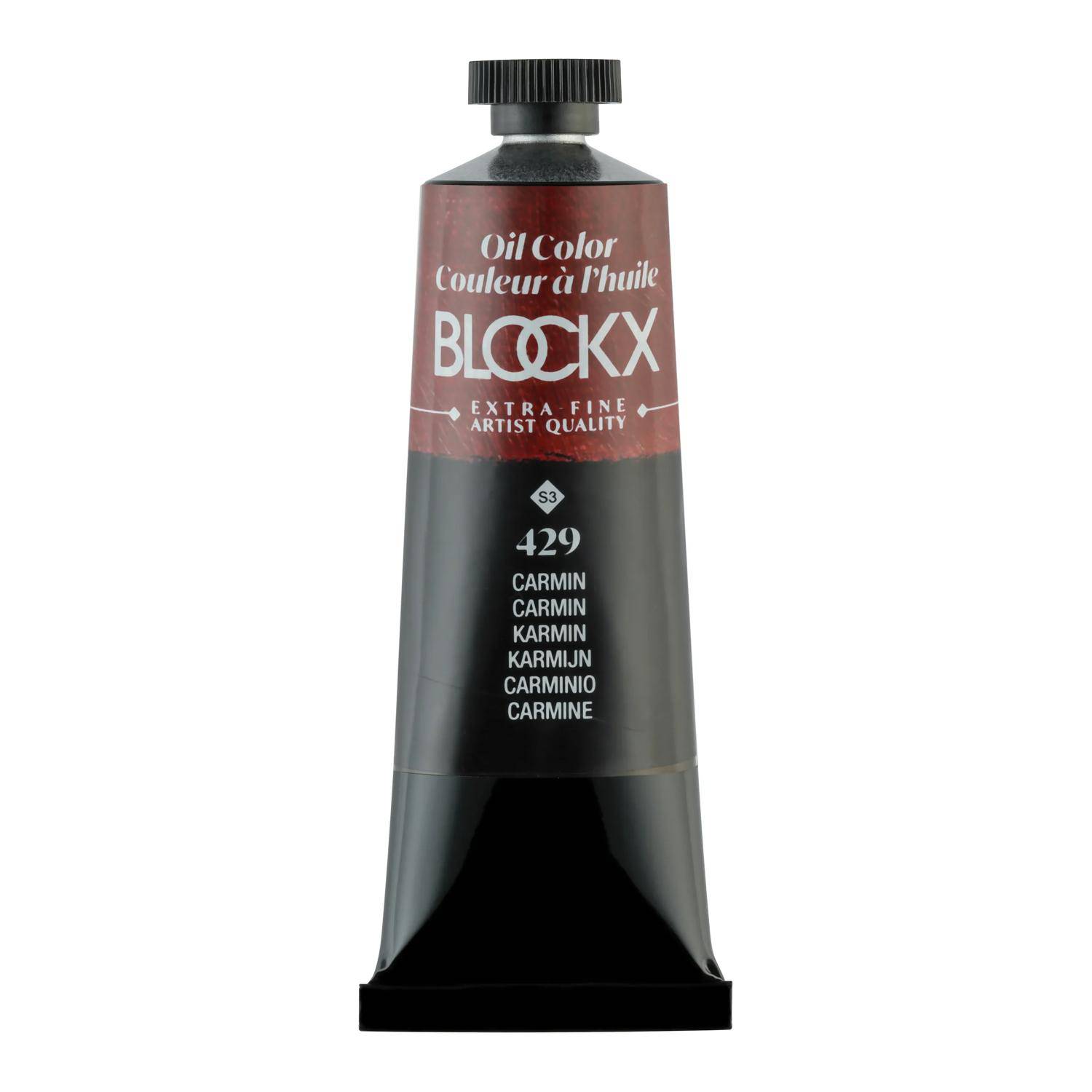 Blockx 3x Ölfarbe, Karminrot - Tube 35ml - Karmin 213429BXC
